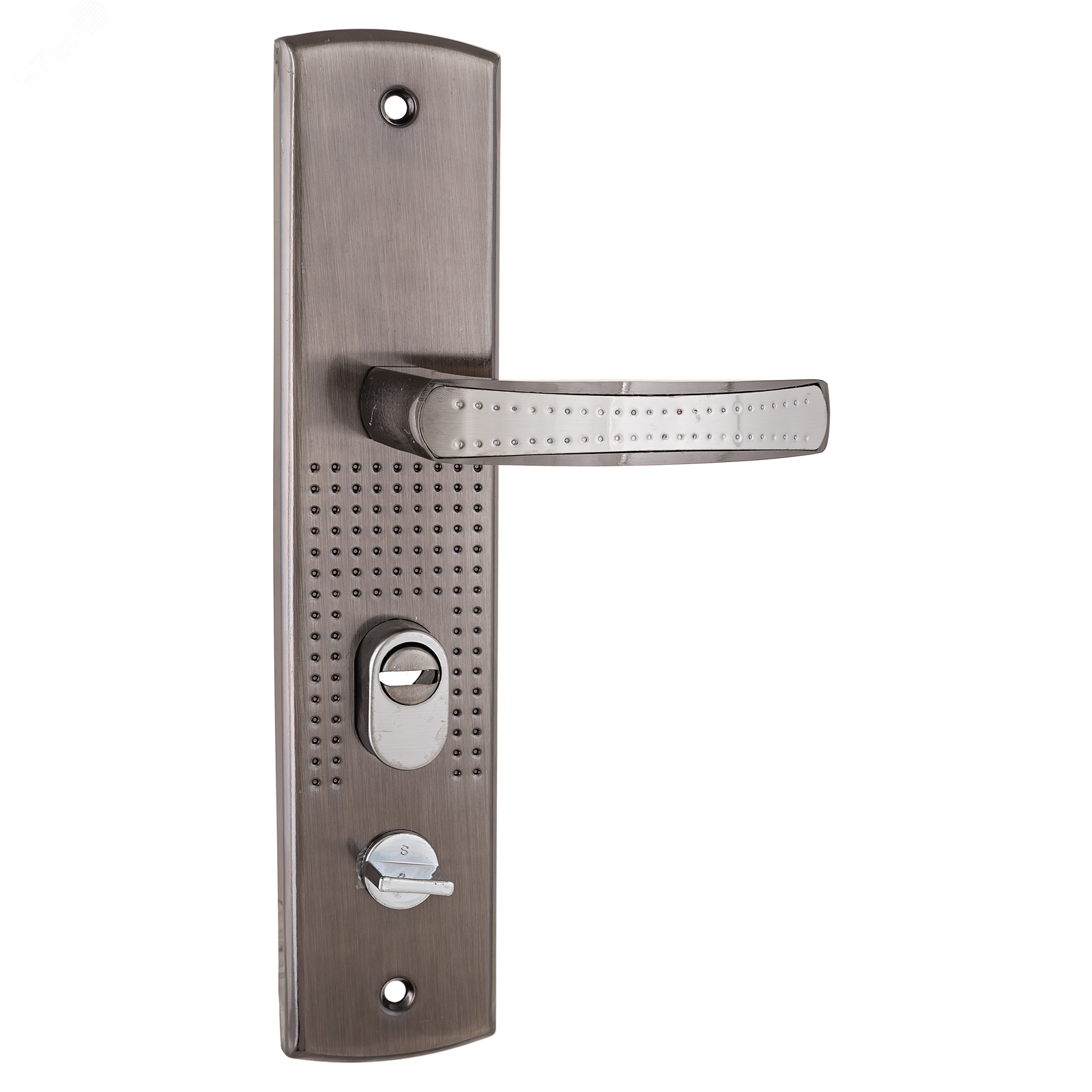 Изображение товара Ручка правая на планке под цилиндровый механизм (комплект), АЛЛЮР РН-А222-1-R никель матовый (шт)