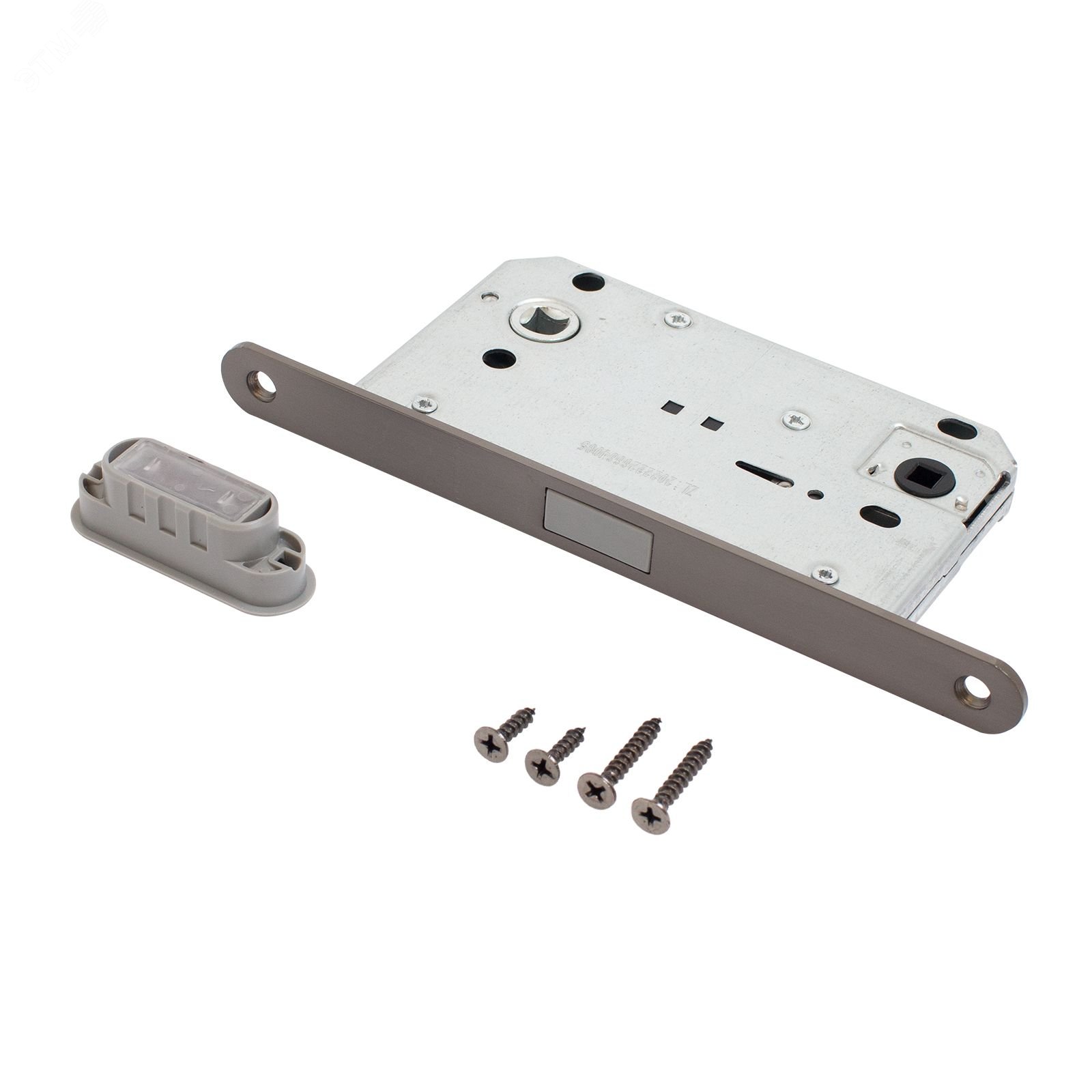 Изображение товара Магнитная защёлка АЛЛЮР 5300-MC-WC графит с фиксатором для межкомнатных дверей