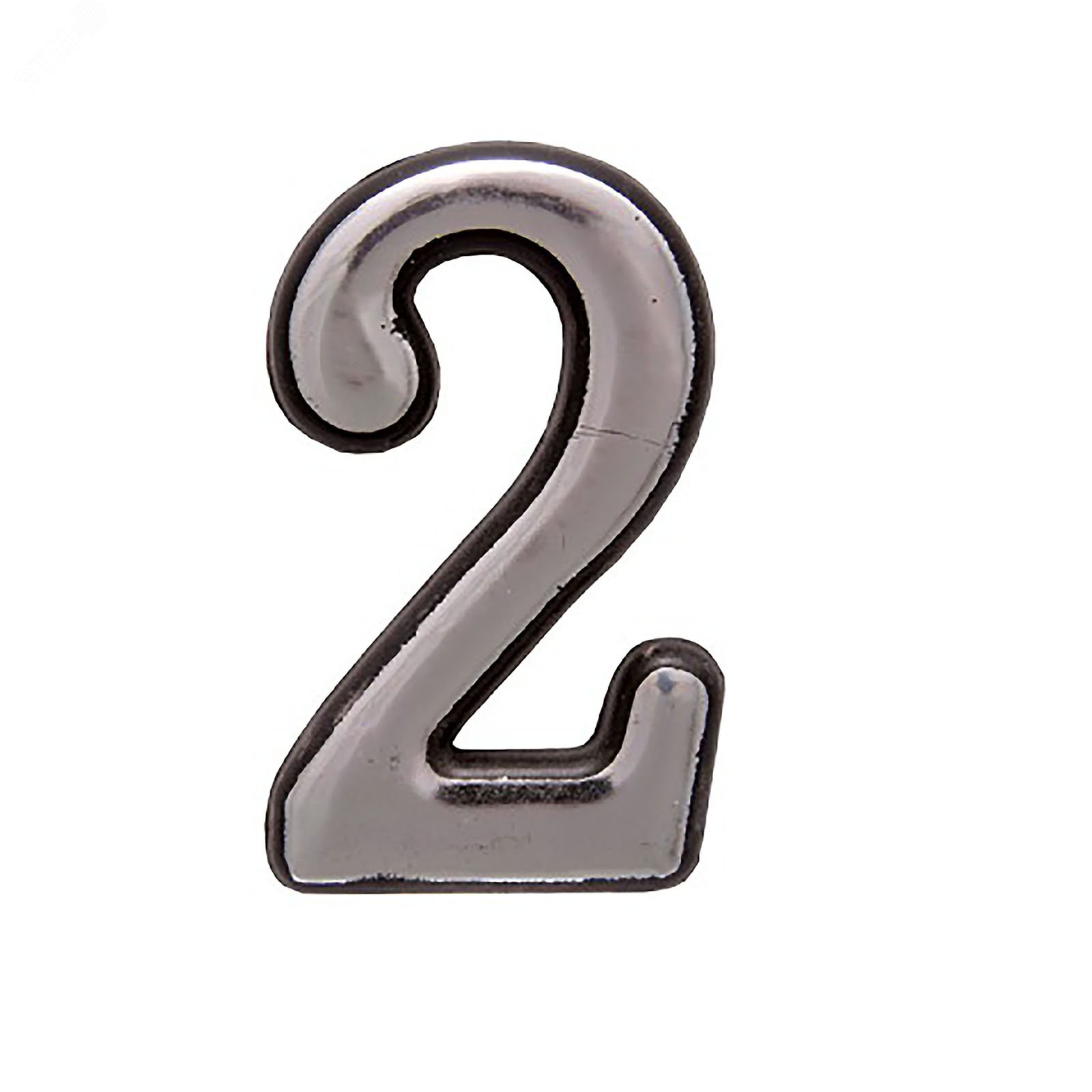 Изображение товара Цифра дверная на двусторонней клеевой основе. АЛЛЮР БОЛЬШАЯ пластик 2 хром (шт)