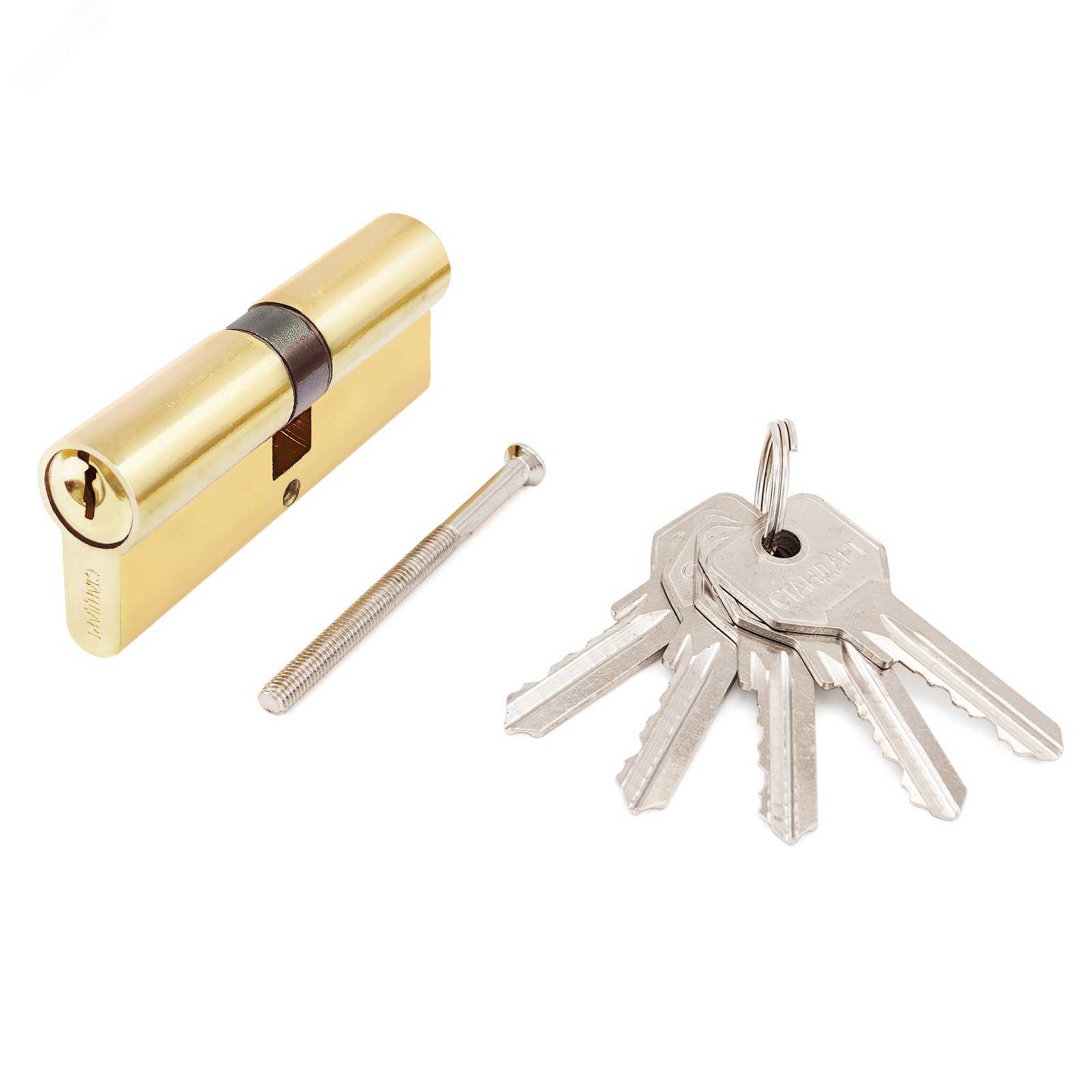 Изображение товара Цилиндровый механизм для врезных замков английский ключ золото 80 мм