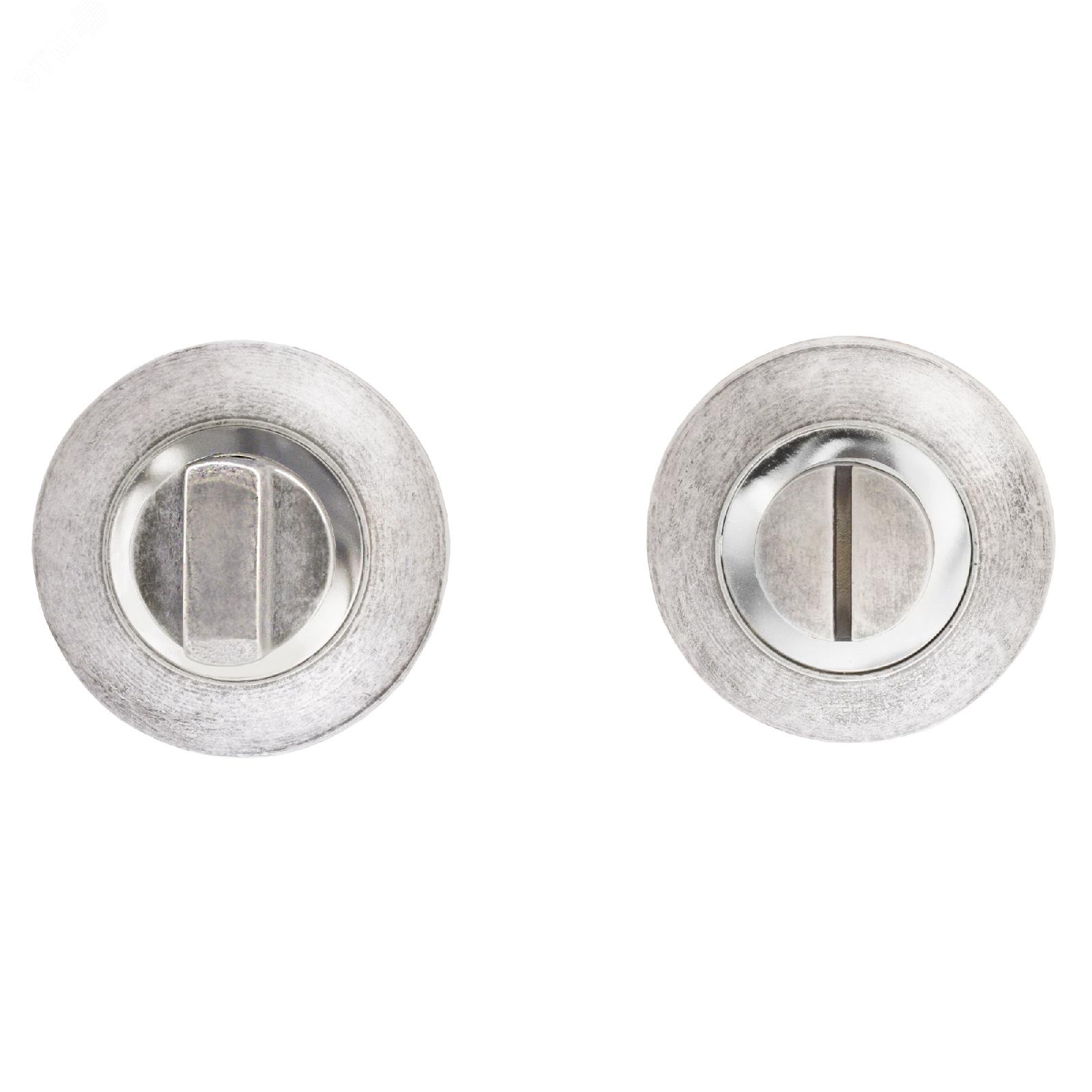 Изображение товара Завертка-фиксатор сантехническая для защелок, замков, задвижек к ручкам АЛЛЮР АРТ BK-R1 AS (31122) состаренное серебро (шт)