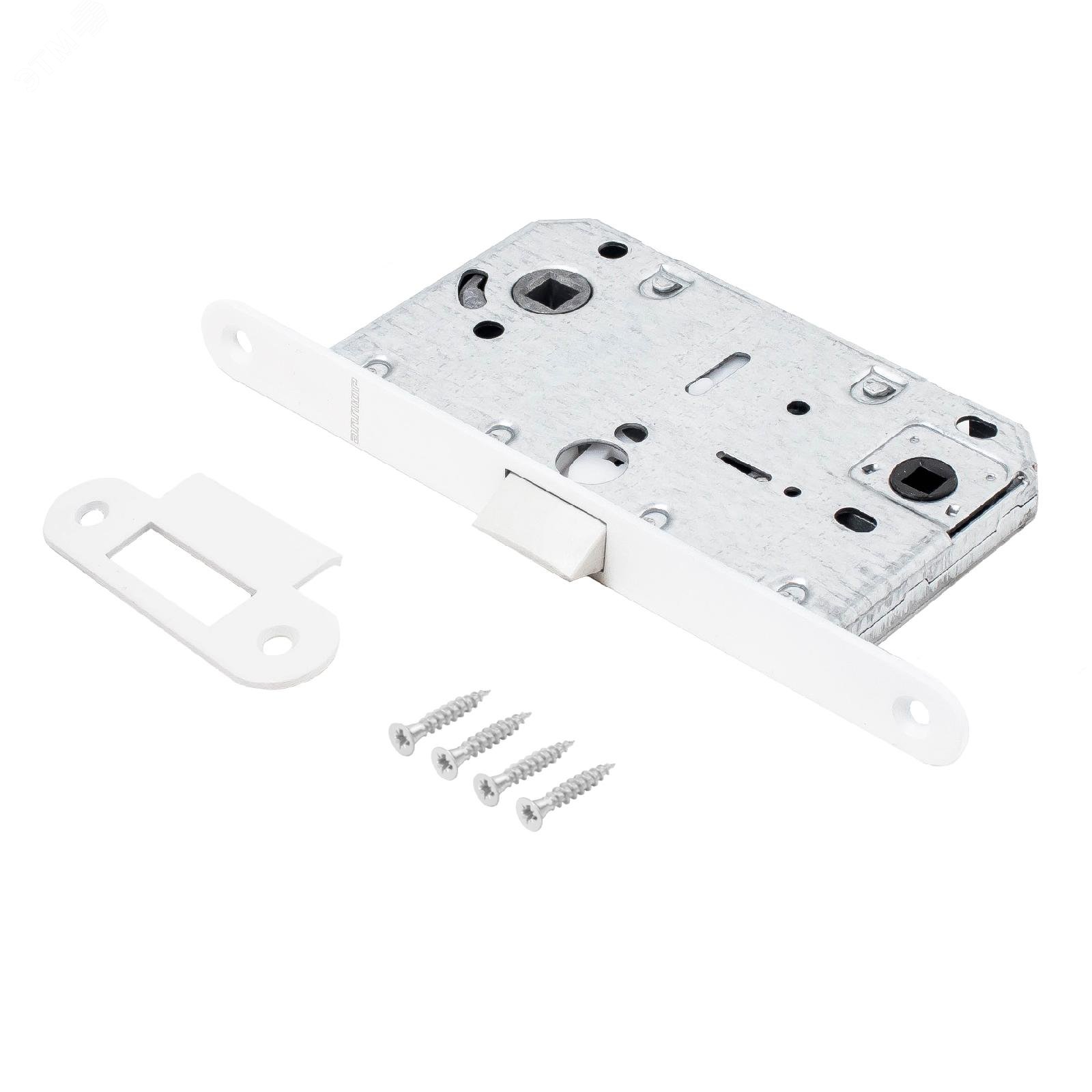 Изображение товара Защёлка Аллюр АРТ PL 96WC-50 W белый с фиксатором для деревянных дверей