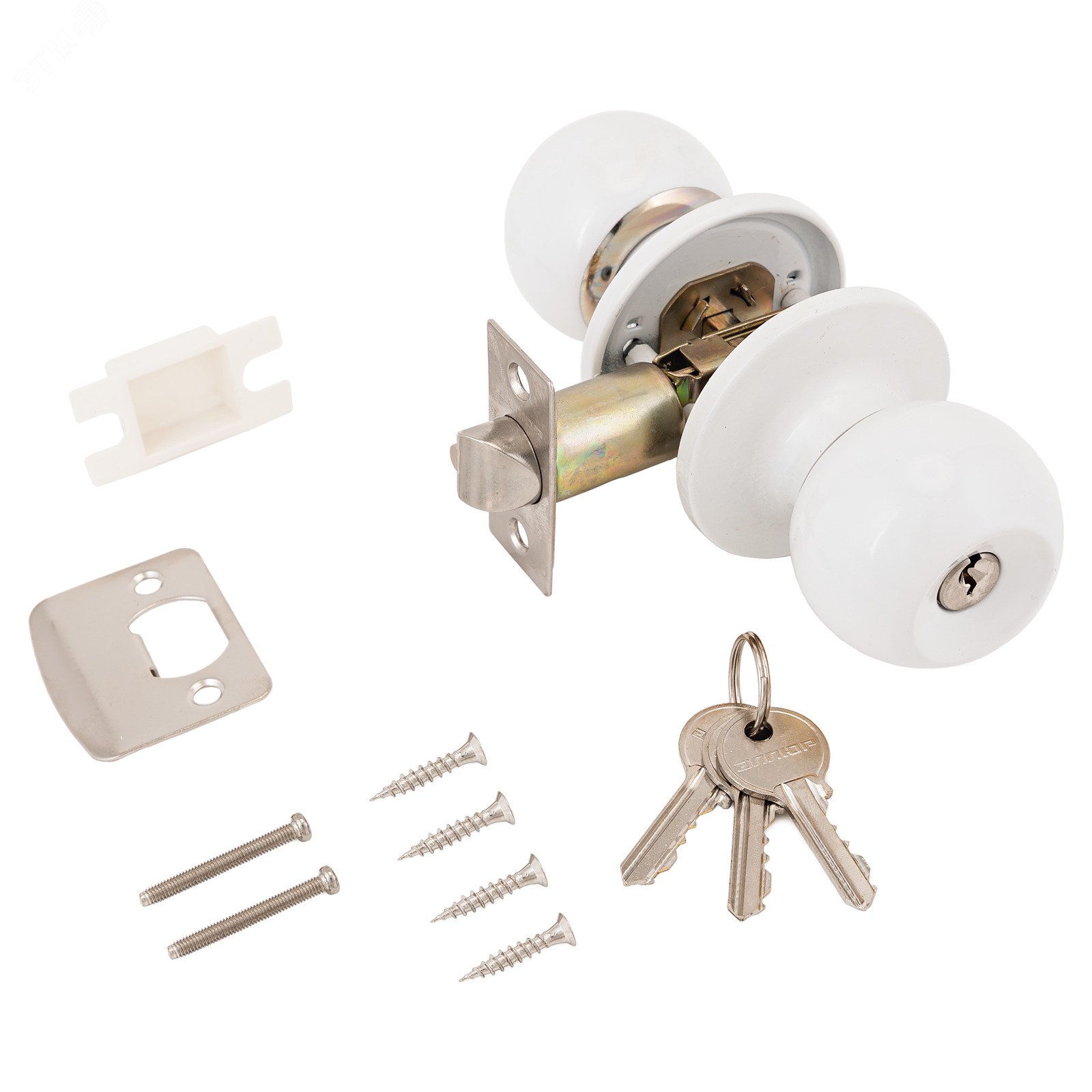 Изображение товара Защёлка АЛЛЮР 5560 WW белая кл/фикс для межкомнатных дверей