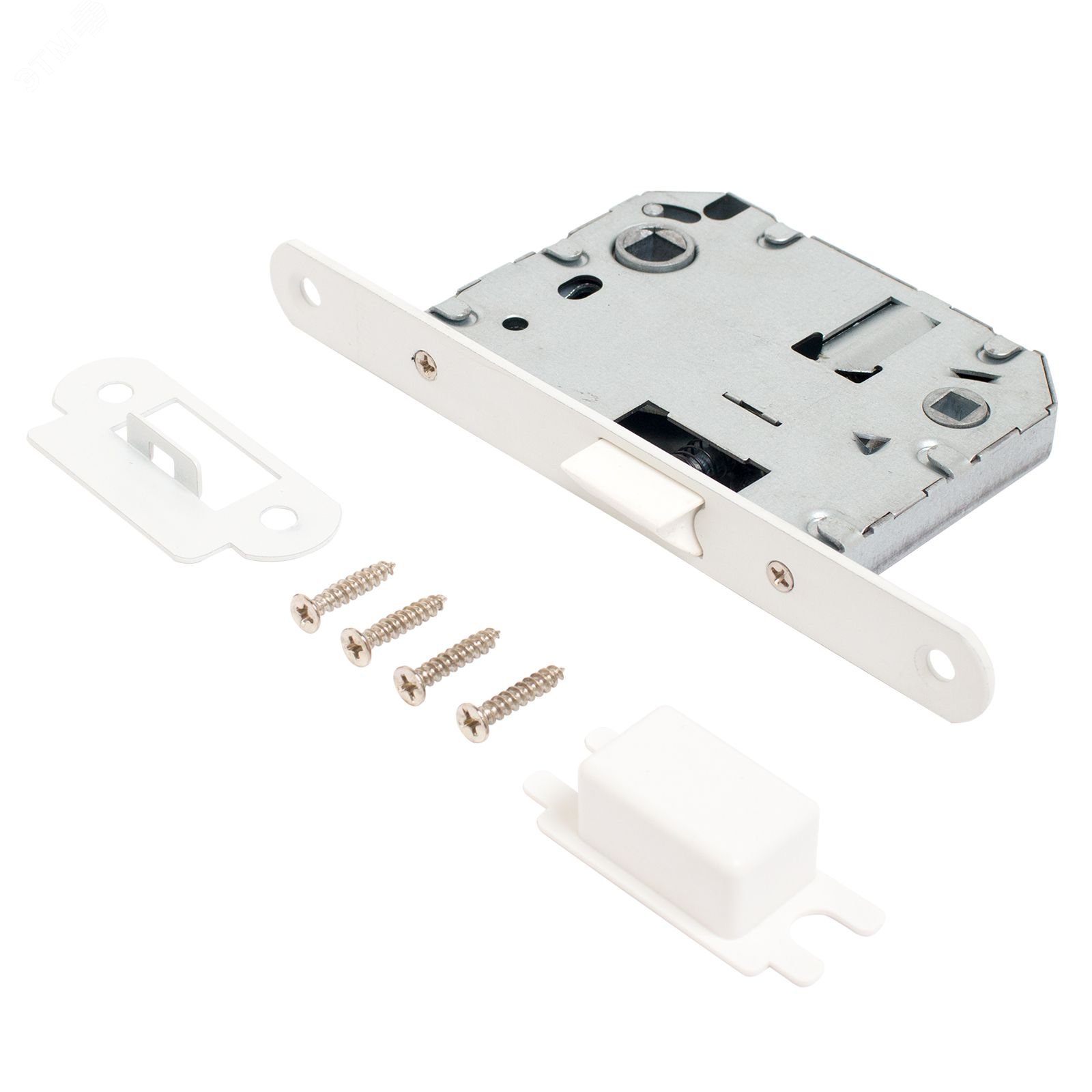 Изображение товара Защёлка Аллюр АРТ L7050PR W для межкомнатных дверей, сталь, белый пластик