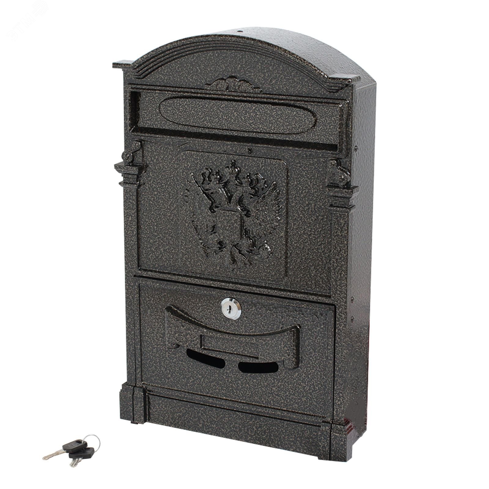 Изображение товара Ящик почтовый АЛЛЮР №4011 Герб бронза из стали для дома и офиса