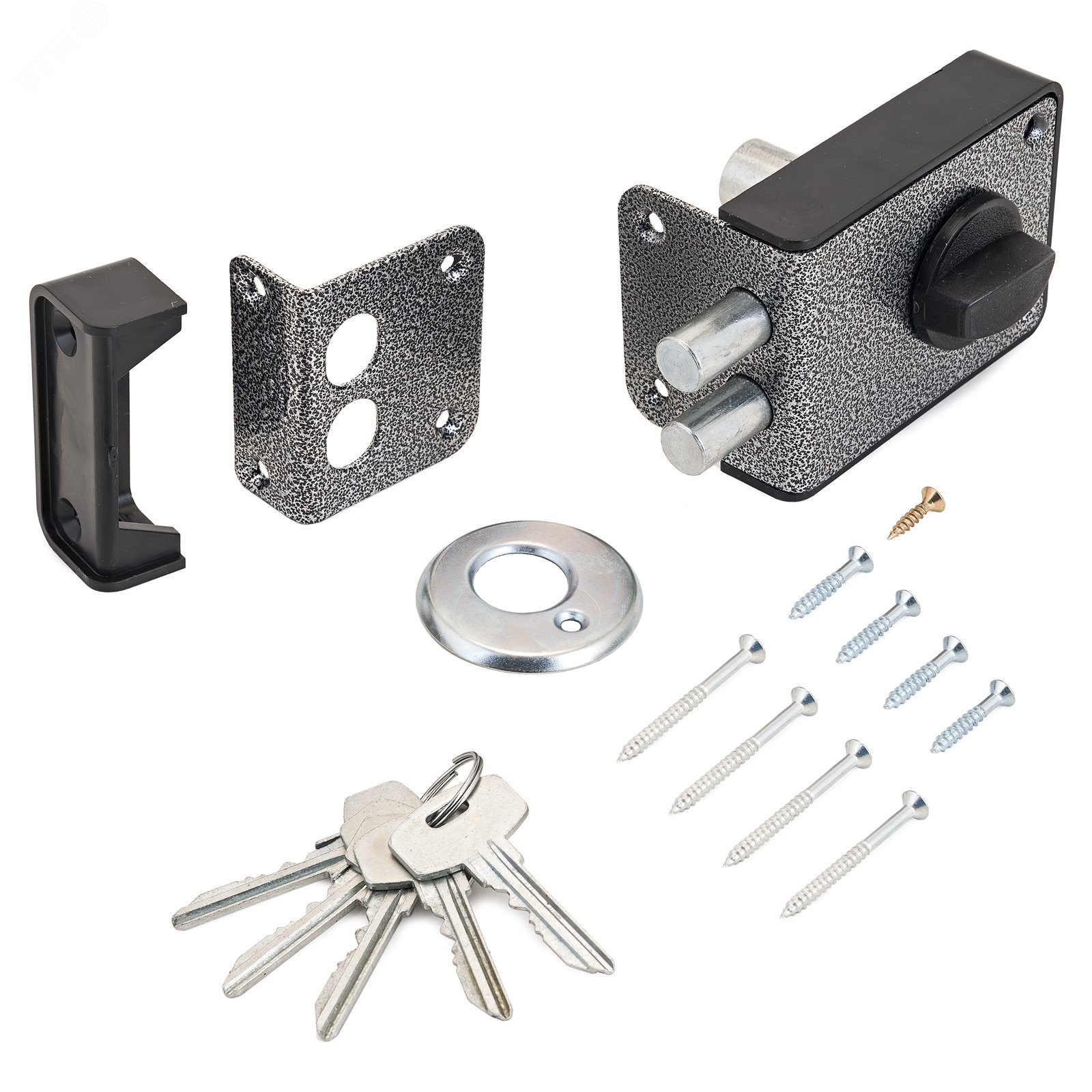 Изображение товара Цилиндровой накладной замок СТАНДАРТ Россия ЗН1-3-1С серебро для деревянных дверей