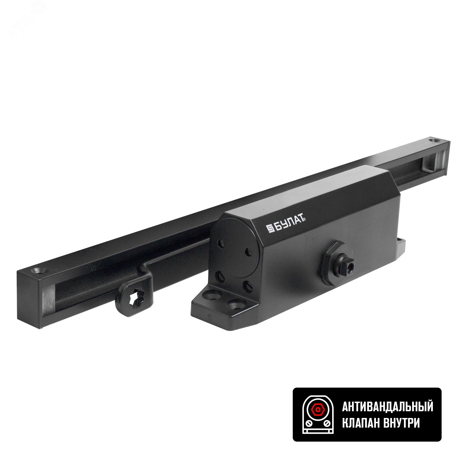 Изображение товара Доводчик дверной БУЛАТ ARCTIC ДД 502/4 AH-B морозостойкий 40-90 кг