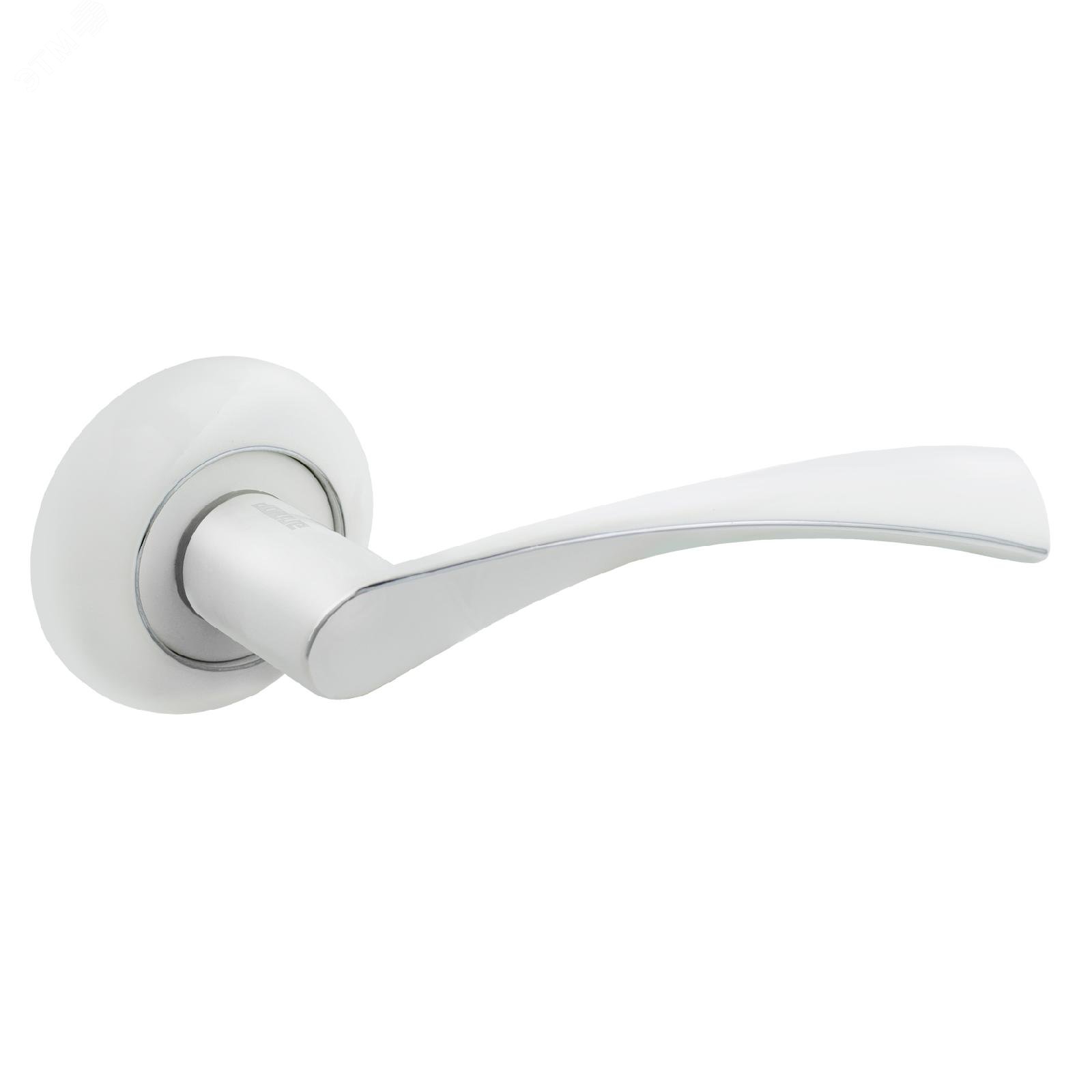 Изображение товара Ручка на круглой накладке АЛЛЮР АРТ ОСКАР W/CP белый хром комплект