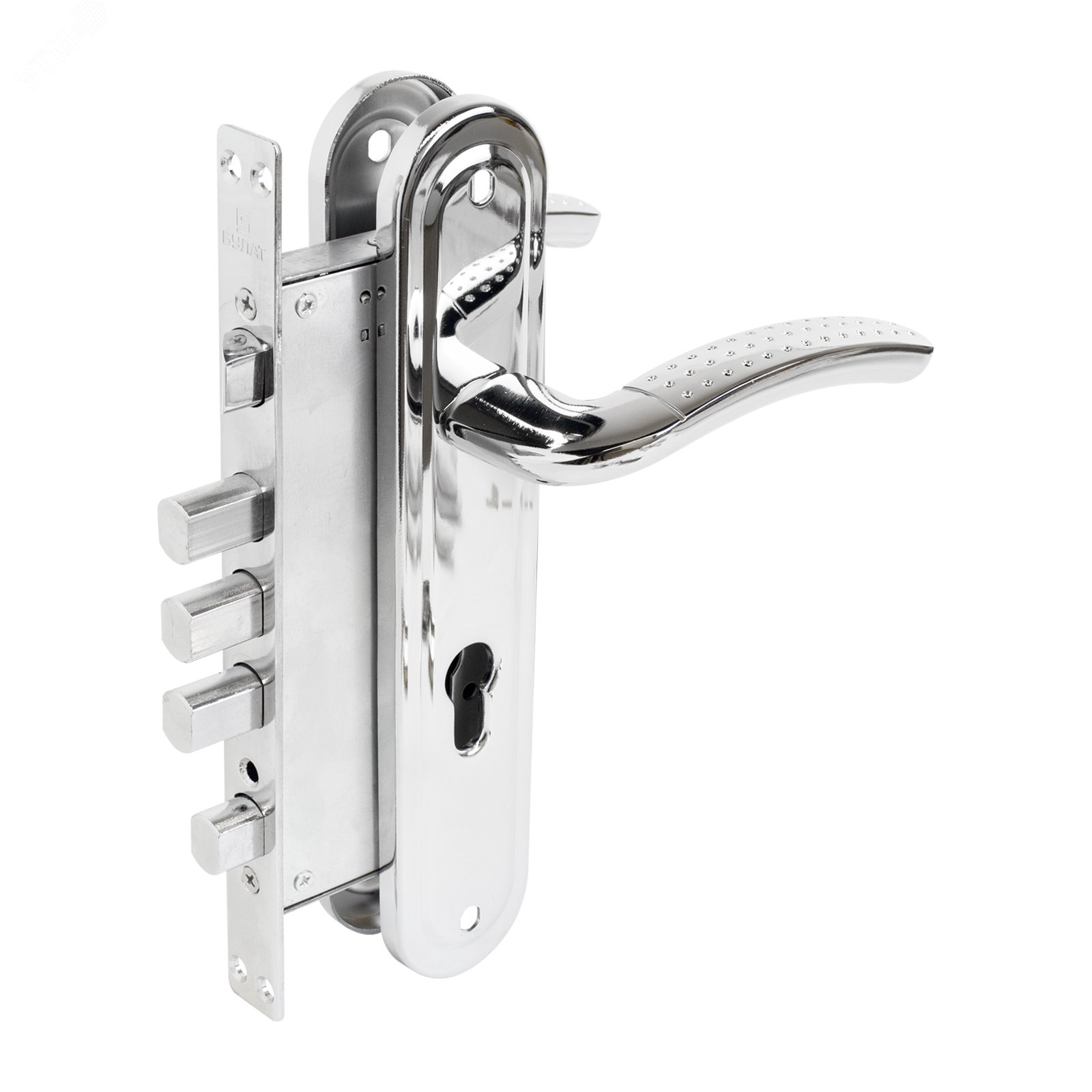 Изображение товара Врезной замок БУЛАТ ЗВ 4-4B.60.80.01.04-R АЛЬФА хром для металлических дверей