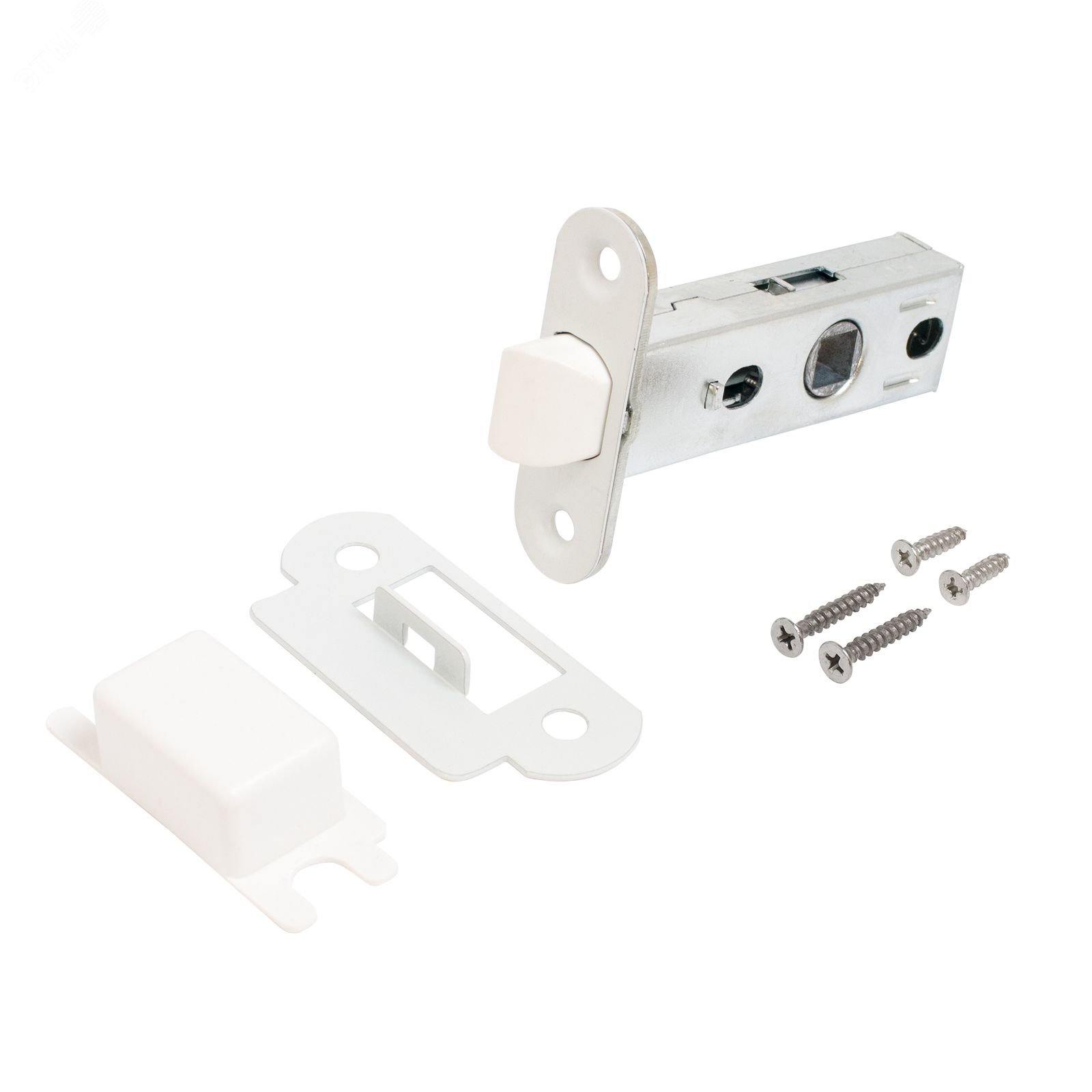 Изображение товара Защёлка АЛЛЮР АРТ L45-8-PR18 W для межкомнатных дверей, оцинкованная сталь