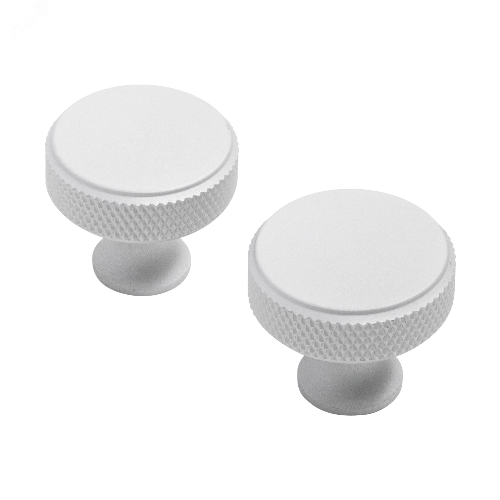 Изображение товара Мебельная ручка-кнопка StahlBuro AP2704, 2 шт, матовый белый хром, надежное крепление