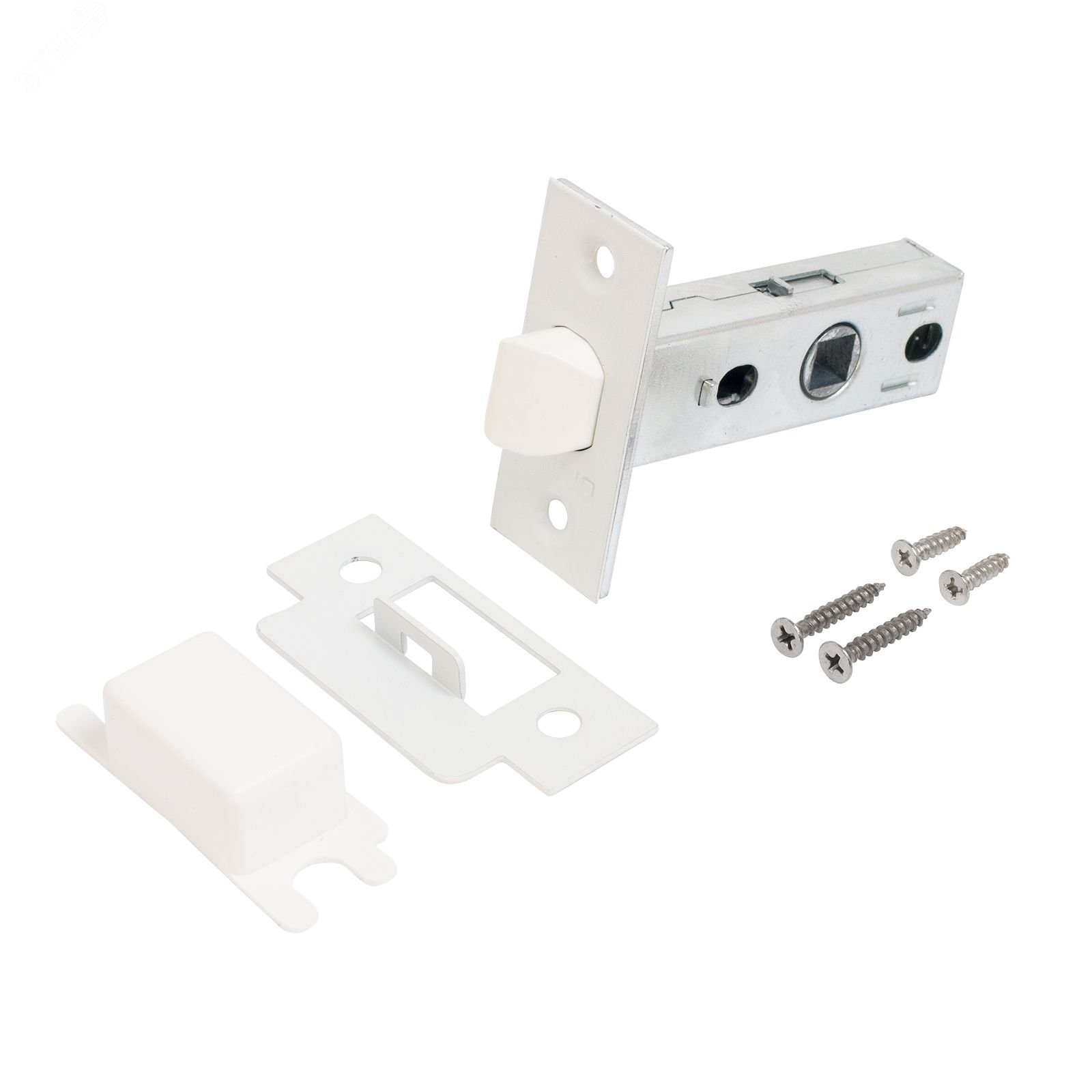 Изображение товара Защёлка АЛЛЮР АРТ L45-8-P W матовый белый пластик для межкомнатных дверей