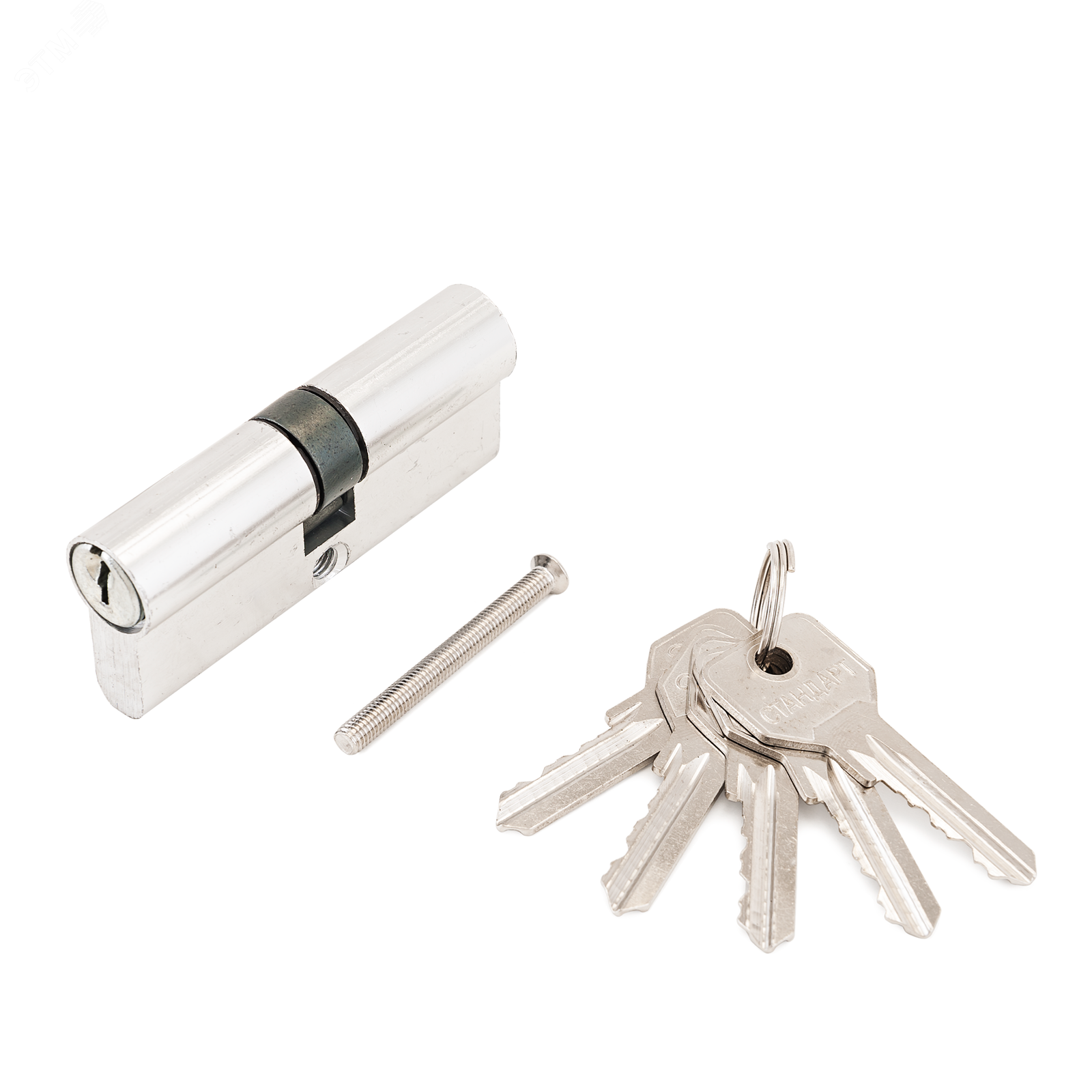 Изображение товара Цилиндровый механизм для врезных замков с английским ключом Хром 90 мм