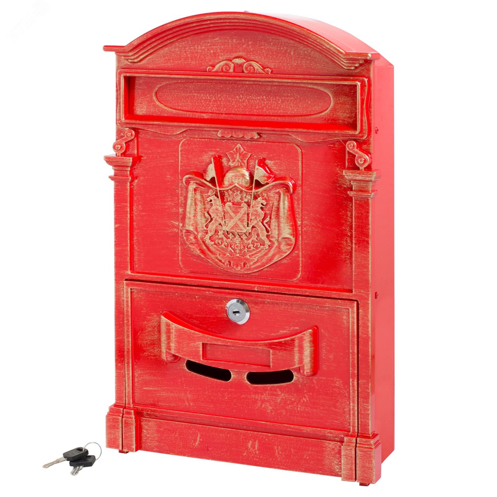 Изображение товара Ящик почтовый АЛЛЮР №4010В антик красный из стали для дома и офиса