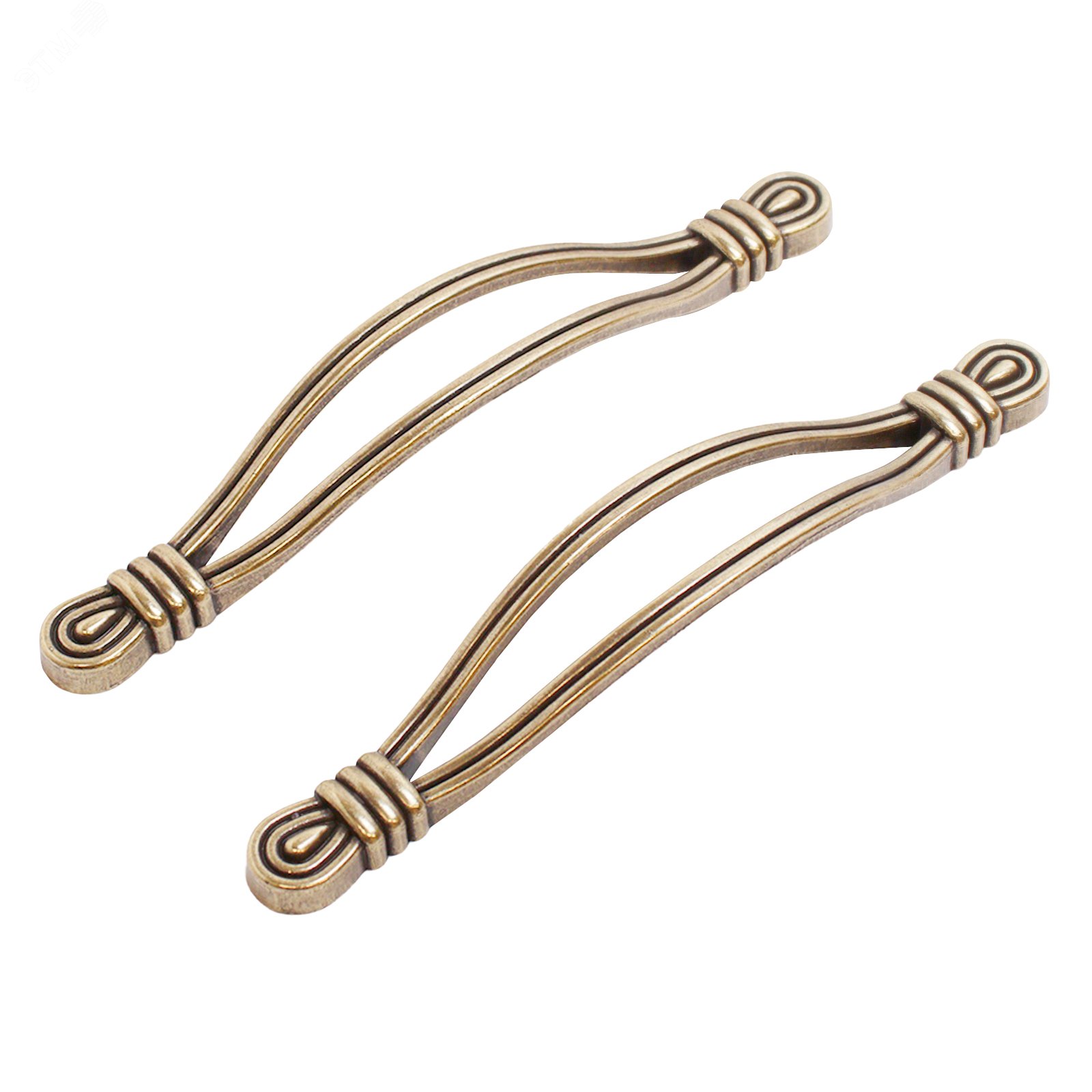 Изображение товара Мебельная ручка-скоба StahlBuro C2515-128 AB состаренная бронза 2 шт