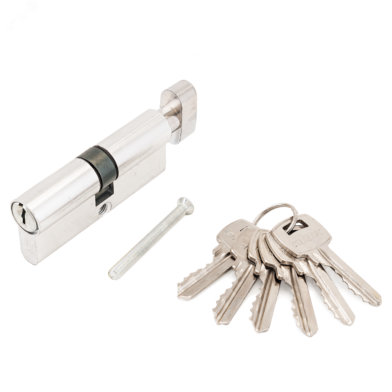 Изображение товара Механизм цилиндровый для врезных замков, СТАНДАРТ 103/50В,132/50В ключ-вертушка CP хром (шт)