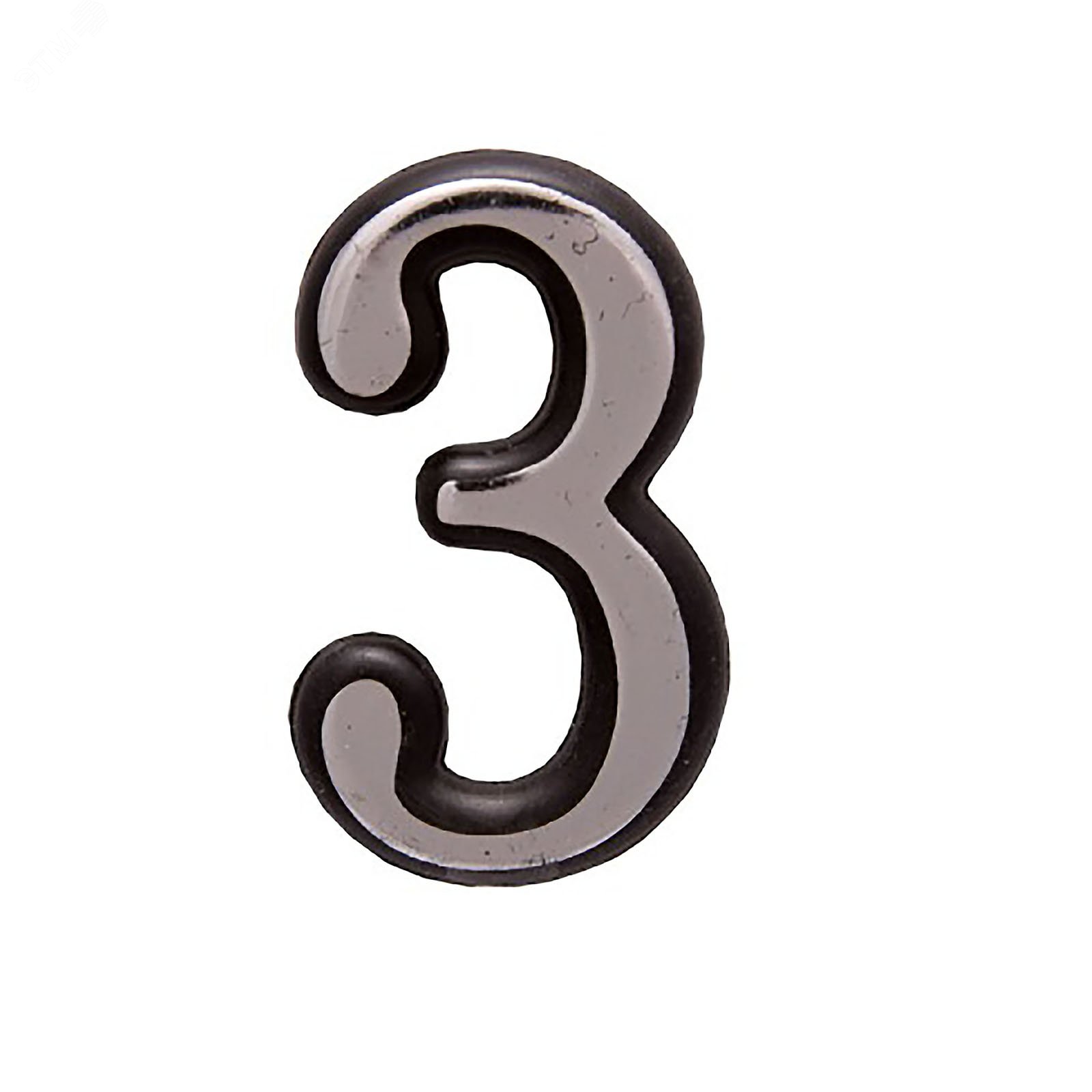 Изображение товара Цифра дверная на двусторонней клеевой основе. АЛЛЮР пластик 3 хром (шт)