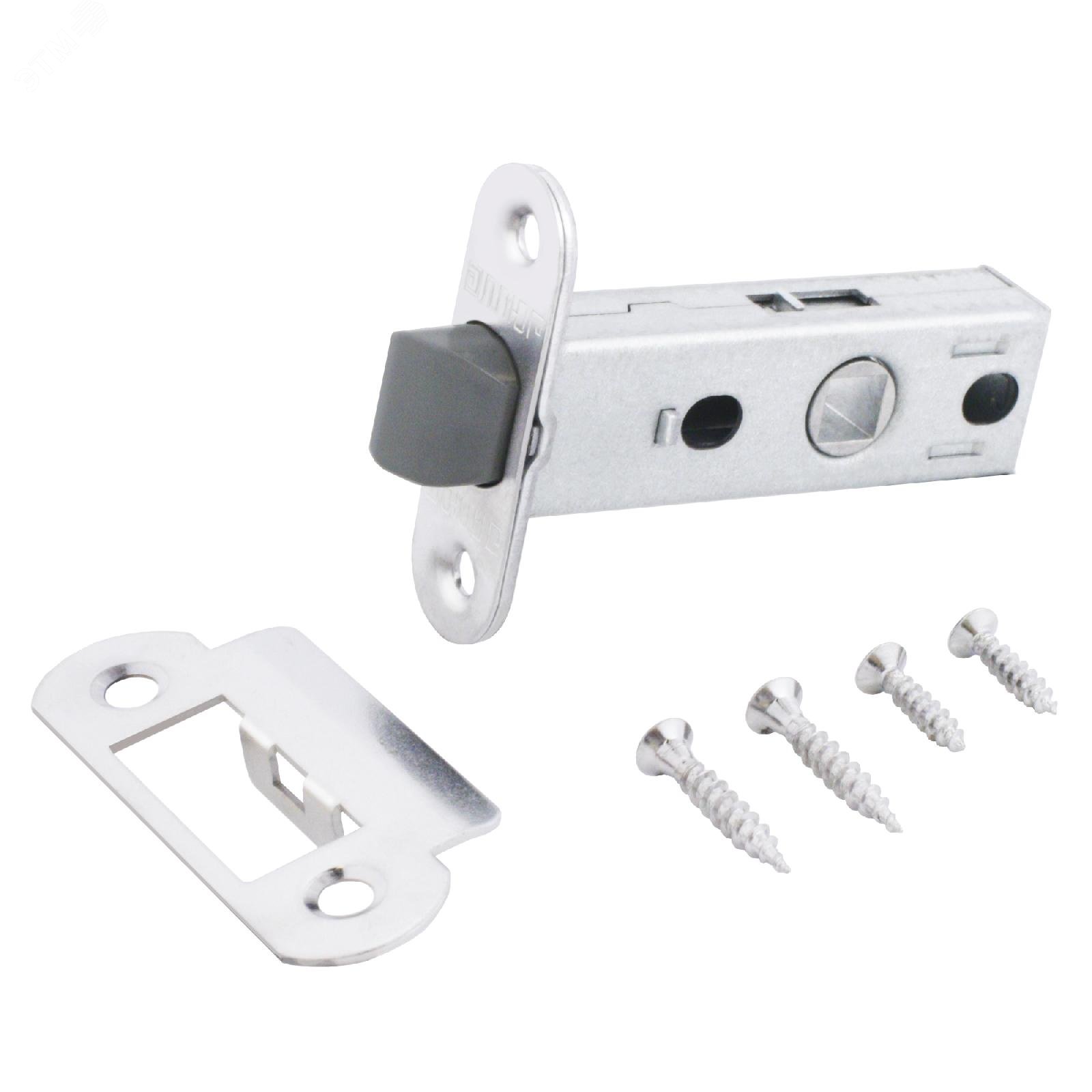 Изображение товара Защелка врезная универсальная без ручек для деревянных межкомнатных дверей АЛЛЮР АРТ L45-8-PR18 CP 