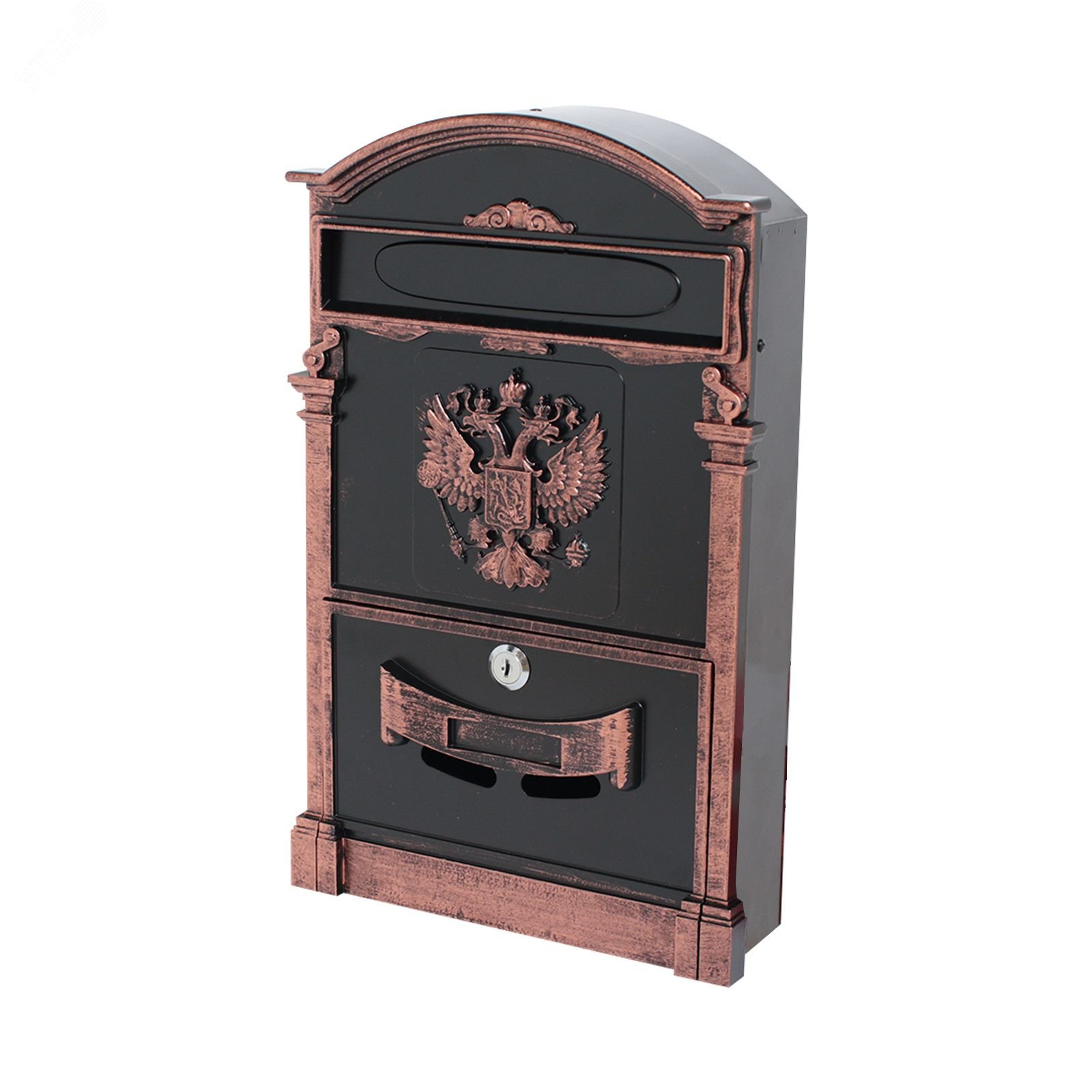 Изображение товара Ящик почтовый АЛЛЮР №4011В Герб старая медь надежный стальной почтовый ящик