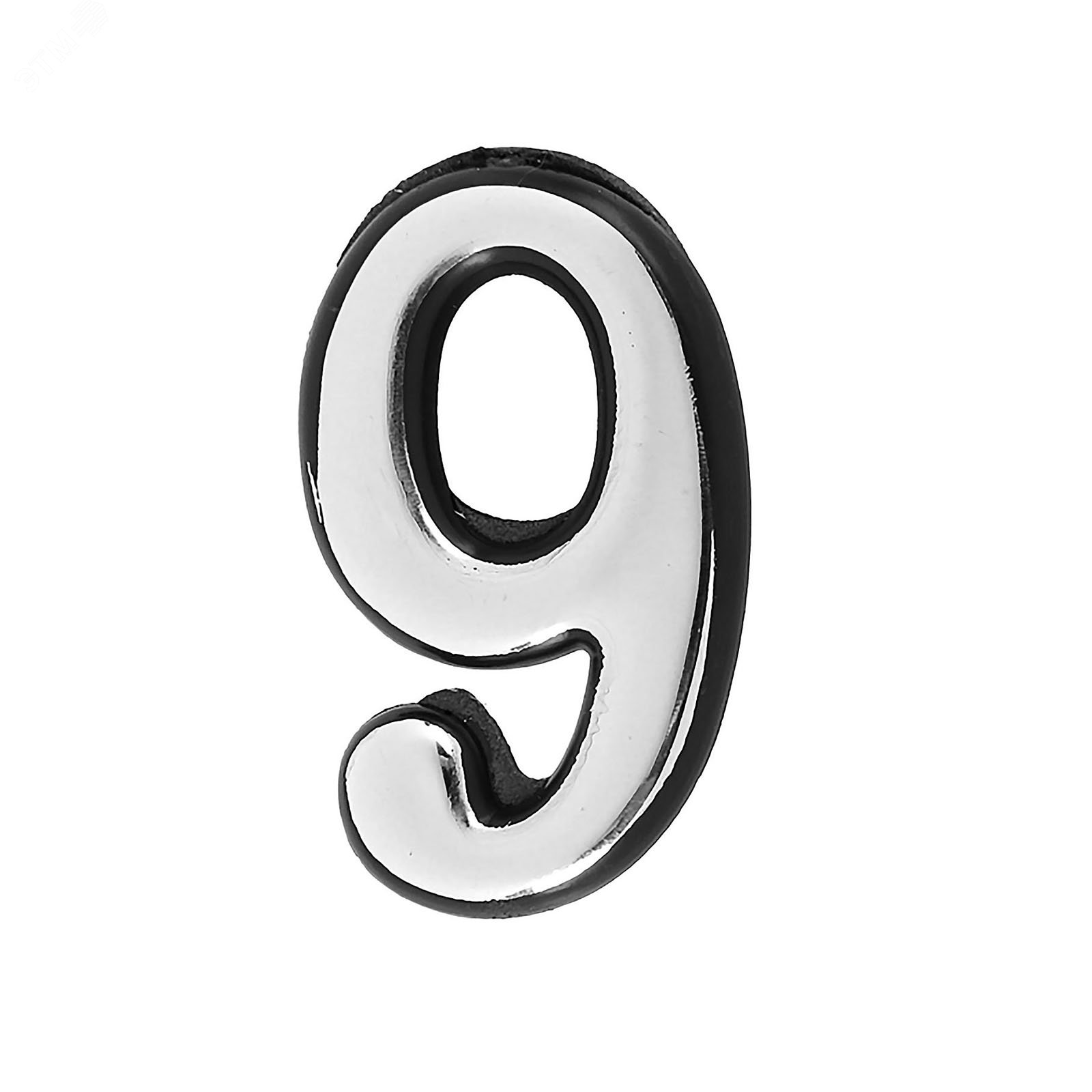 Изображение товара Цифра дверная на двусторонней клеевой основе. АЛЛЮР пластик 9 хром (шт)