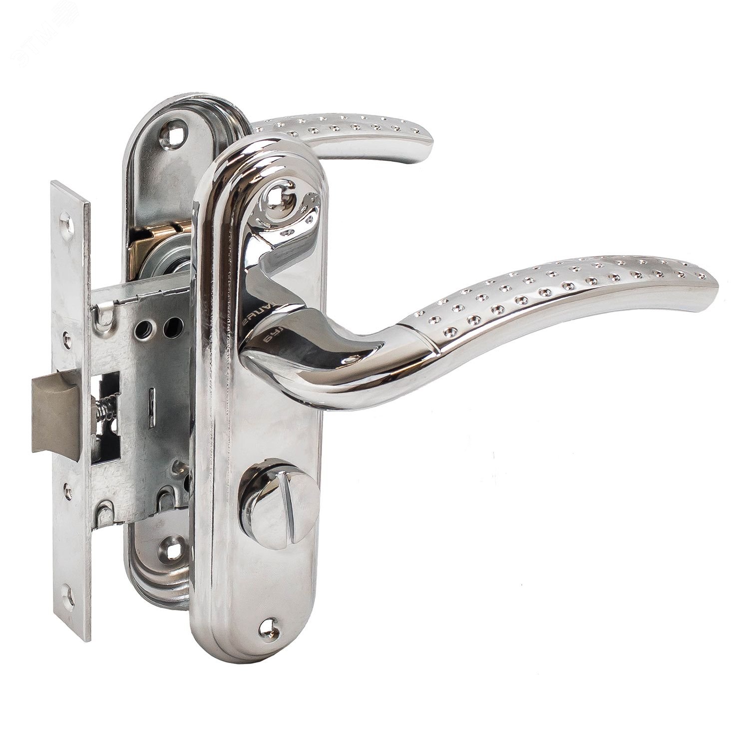 Изображение товара Защелка БУЛАТ ЗЩ1-Д01.04 (Л) АЛЬФА хром для дверей с фиксацией