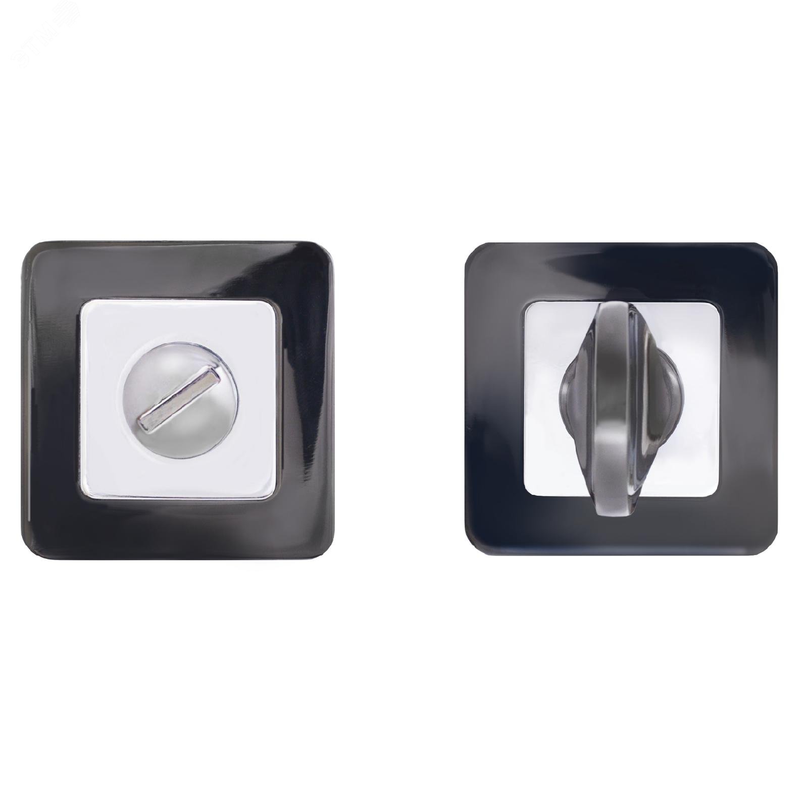 Изображение товара Завертка-фиксатор сантехническая для защелок, замков, задвижек к ручкам АЛЛЮР АРТ BK-S1 BT/CP (41142) черный титан (шт)