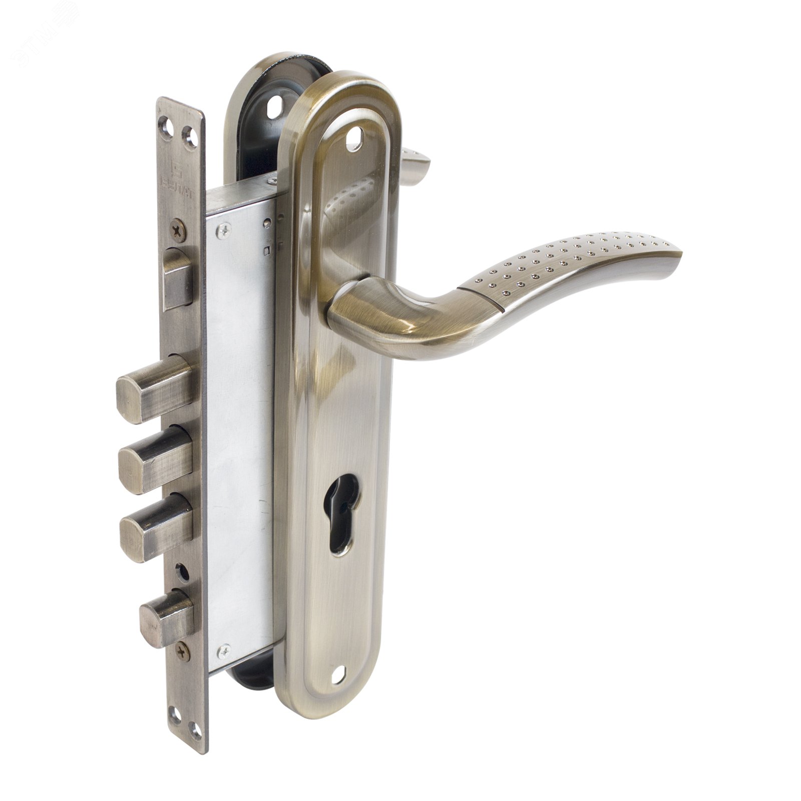 Изображение товара Замок врезной БУЛАТ ЗВ 4-4B.60.80.01.01-R АЛЬФА бронза