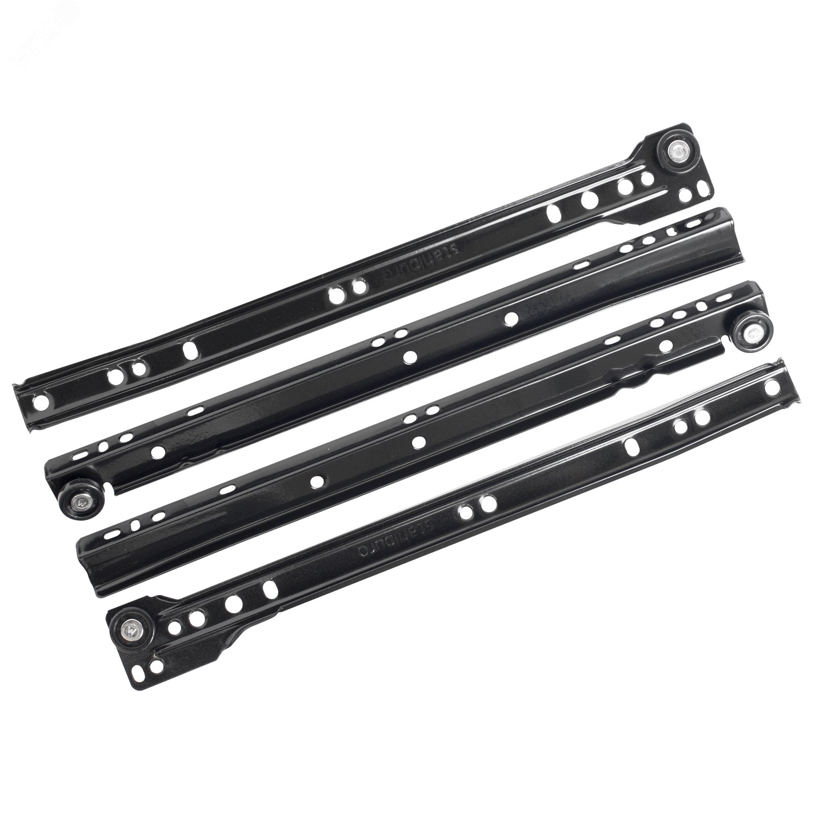 Изображение товара Роликовые направляющие StahlBuro 300/0,8 мм черный для мебели надежная фиксация