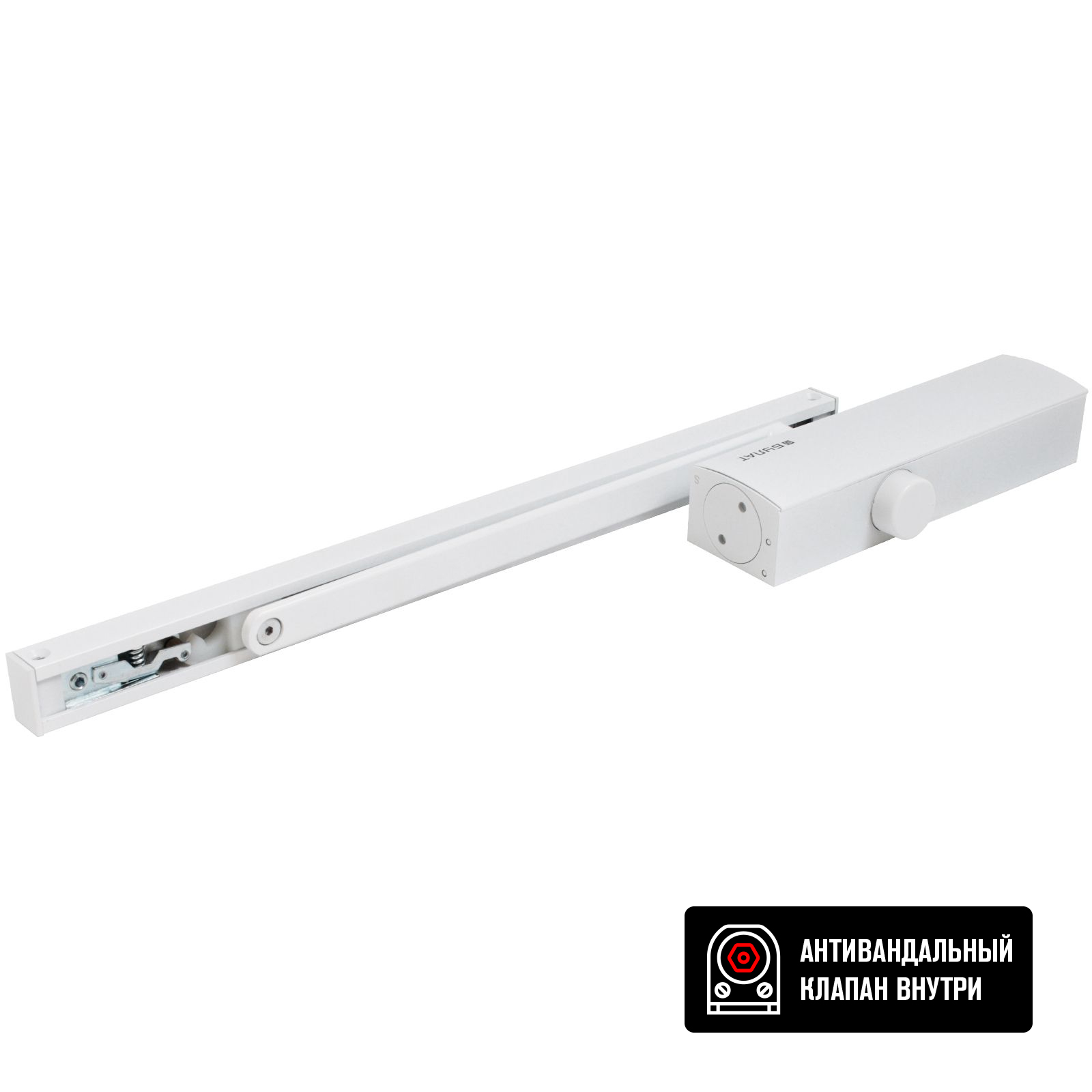 Доводчик дверной  БУЛАТ  PROFI ДД 802/5 BH-W (25-120кг) белый