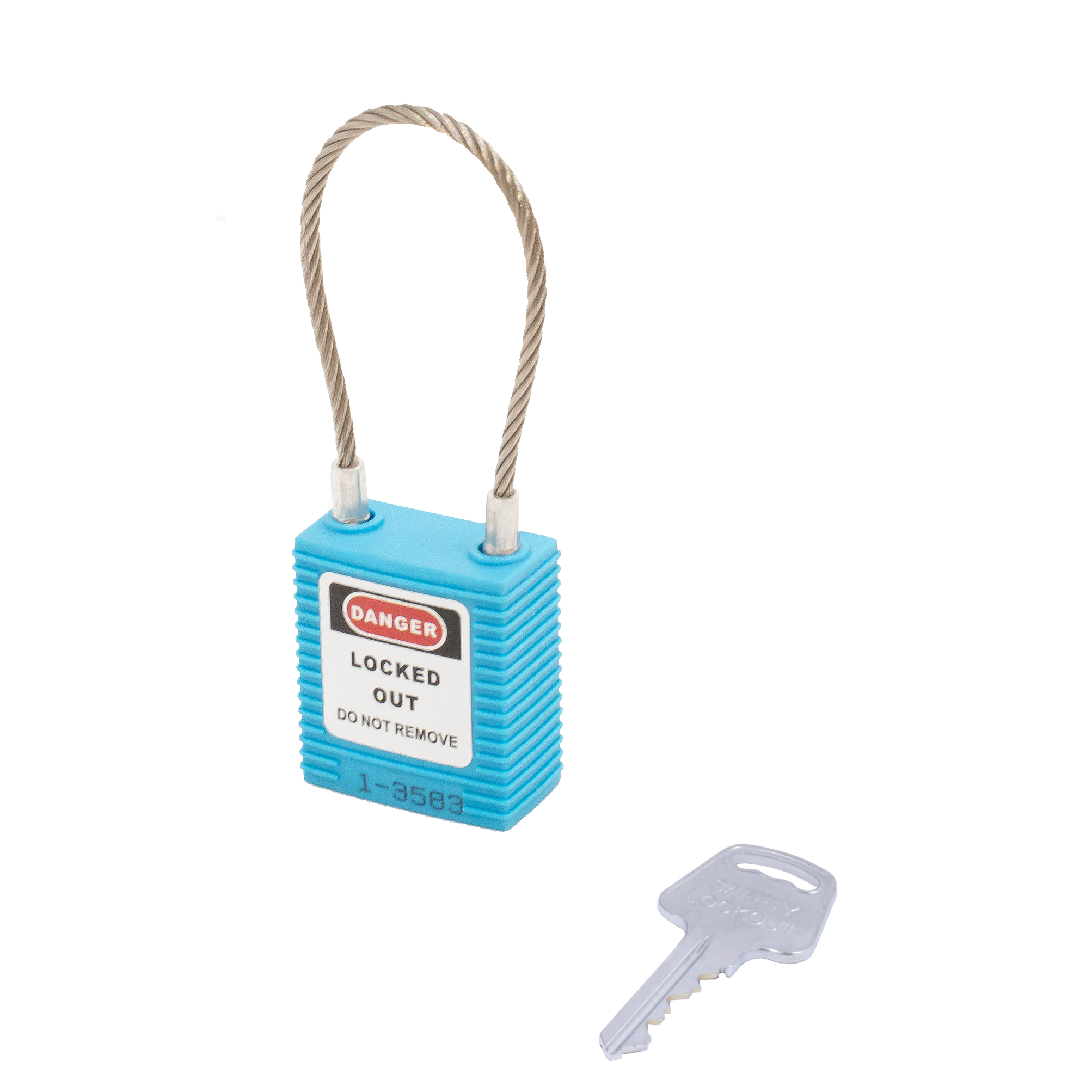 Замок безопасности навесной с тросом BD-G43 Blue