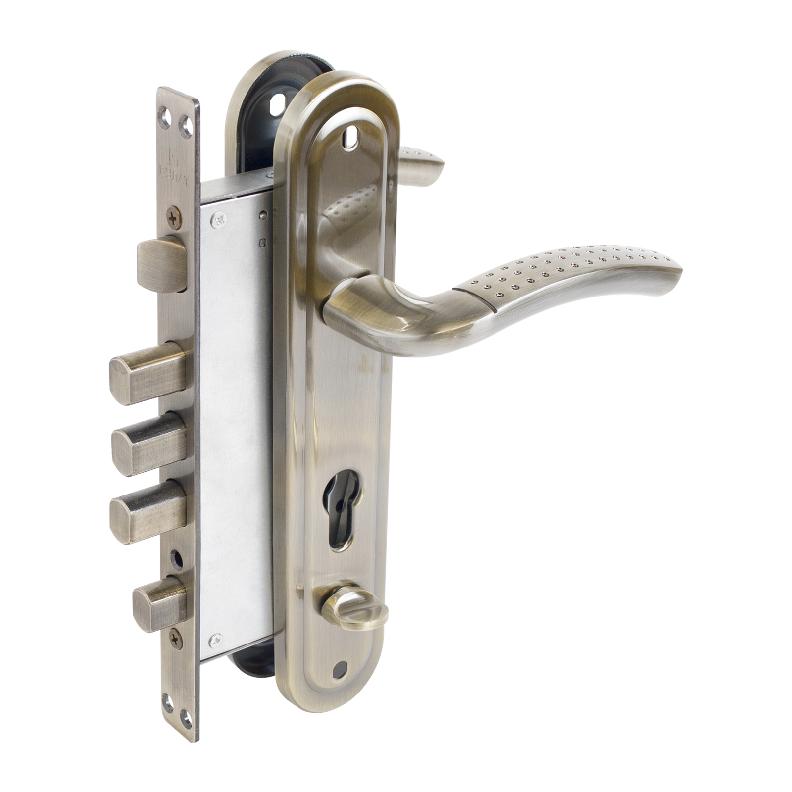 Замок врезной  БУЛАТ  ЗВ 4-4B.60.80.01.01-L АЛЬФА бронза без ц/м (ЗВ4-0526L)