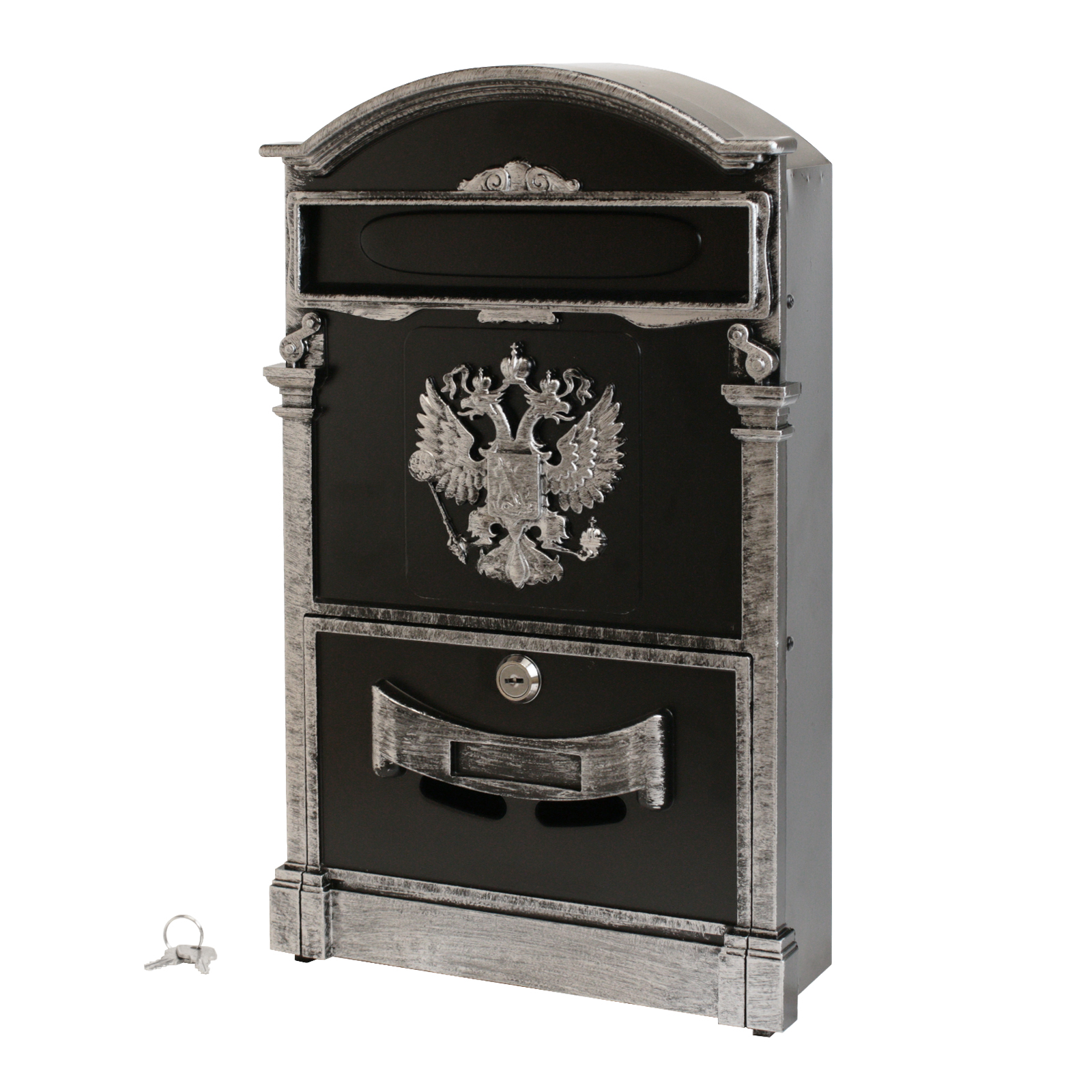 "Ящик почтовый АЛЛЮР №4011В ""Герб"" старое серебро"