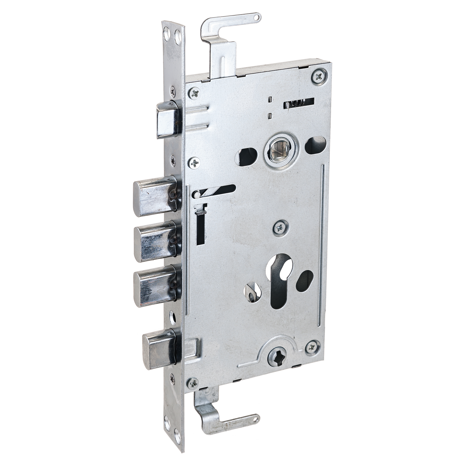 Замок врезной цилиндровый без ручек и механизма секрета для металлических дверей, СТАНДАРТ ЗВ1-09СТ хром