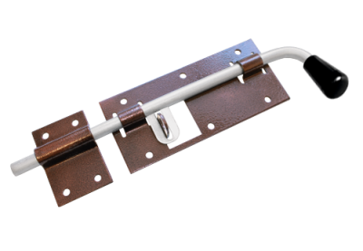 Засов Домарт гаражный с проушиной 400 мм мод.2 медь антик. (5)