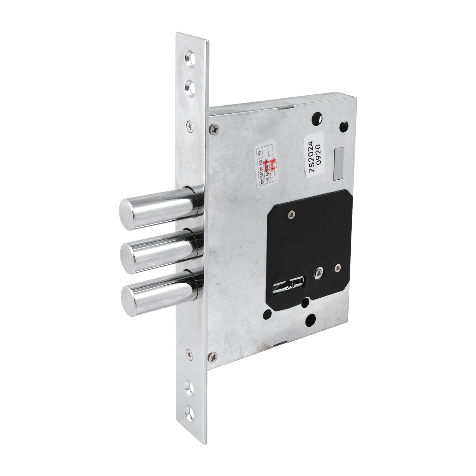 Замок врезной для метал.  Дверей БУЛАТ ЗВ8-8.60.00.3(16).08 хром сувальд  б/о б/наклад 5кл.