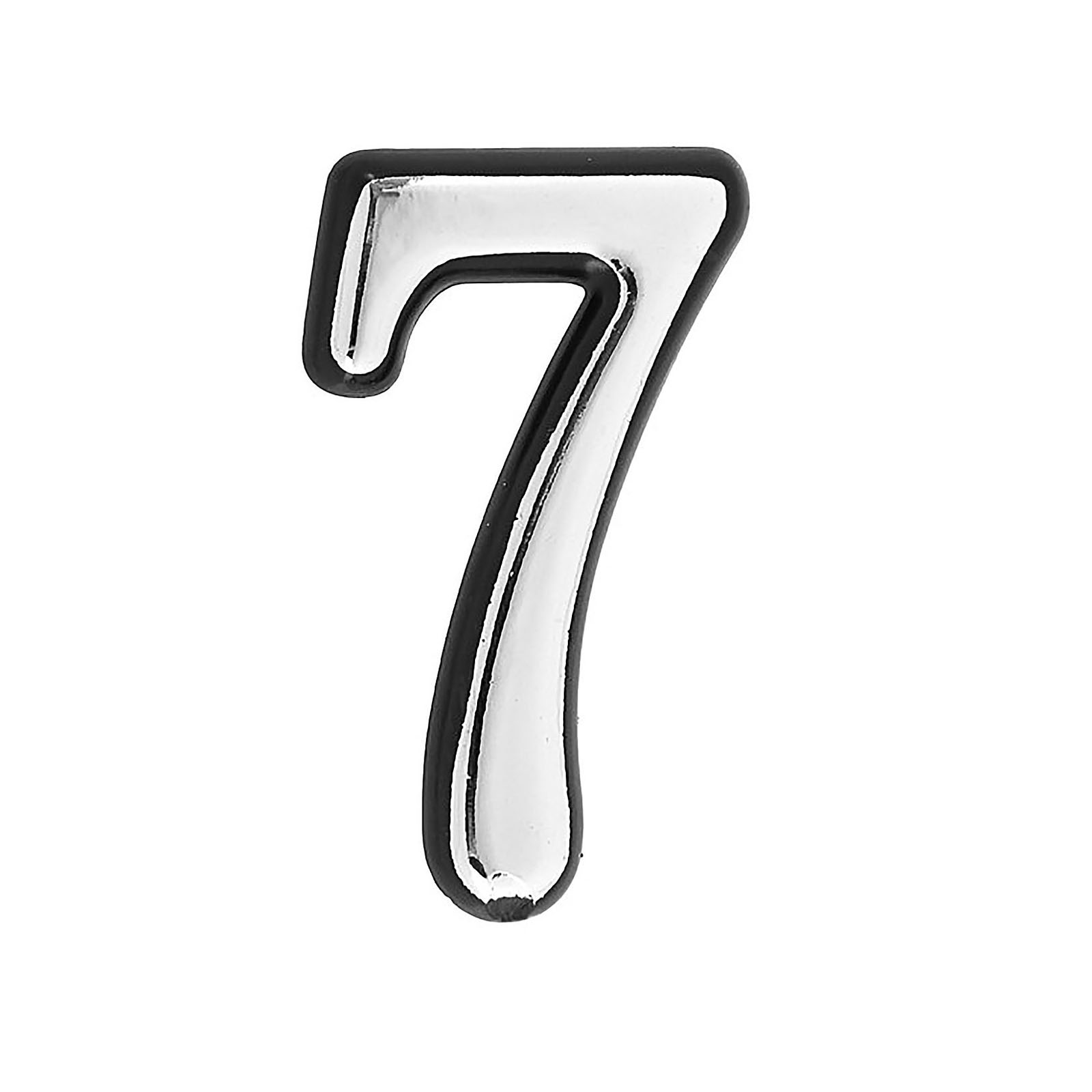 Цифра дверная на двусторонней клеевой основе. АЛЛЮР пластик 7 хром