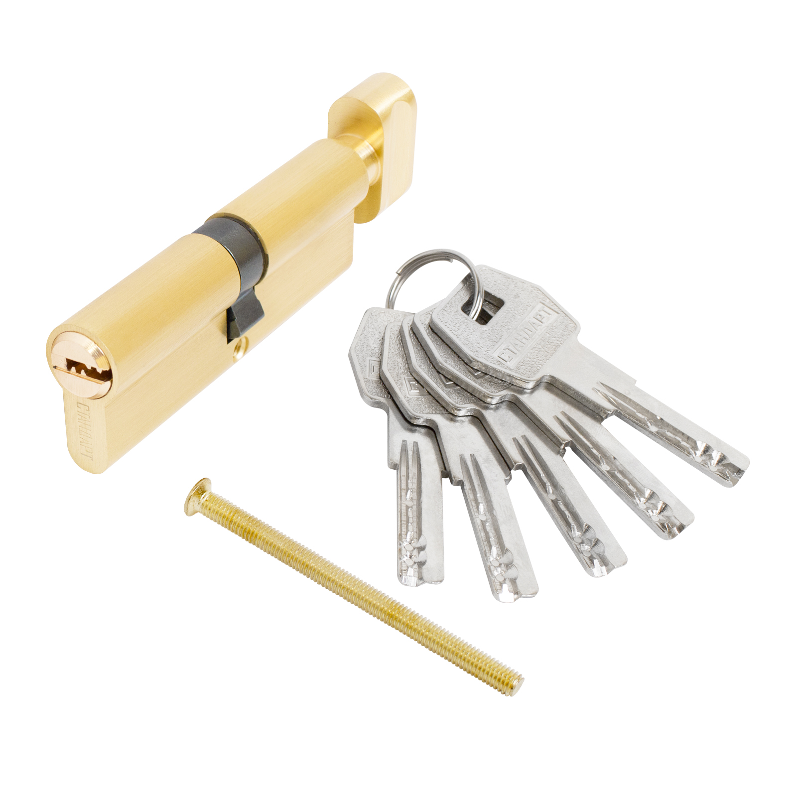 Цилиндровый механизм Стандарт MAX 90 (45х45В) SB 5кл мат.золото