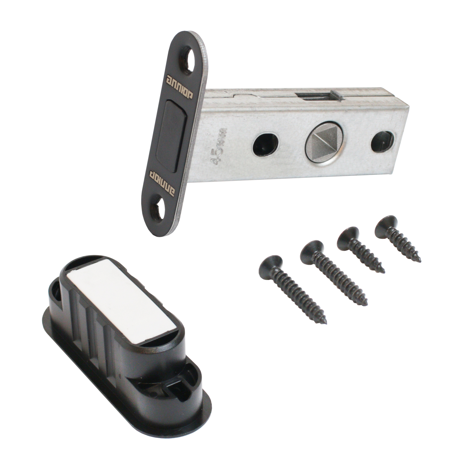 Защёлка МАГНИТНАЯ АЛЛЮР АРТ L45-8M-R18 BL матовый черный