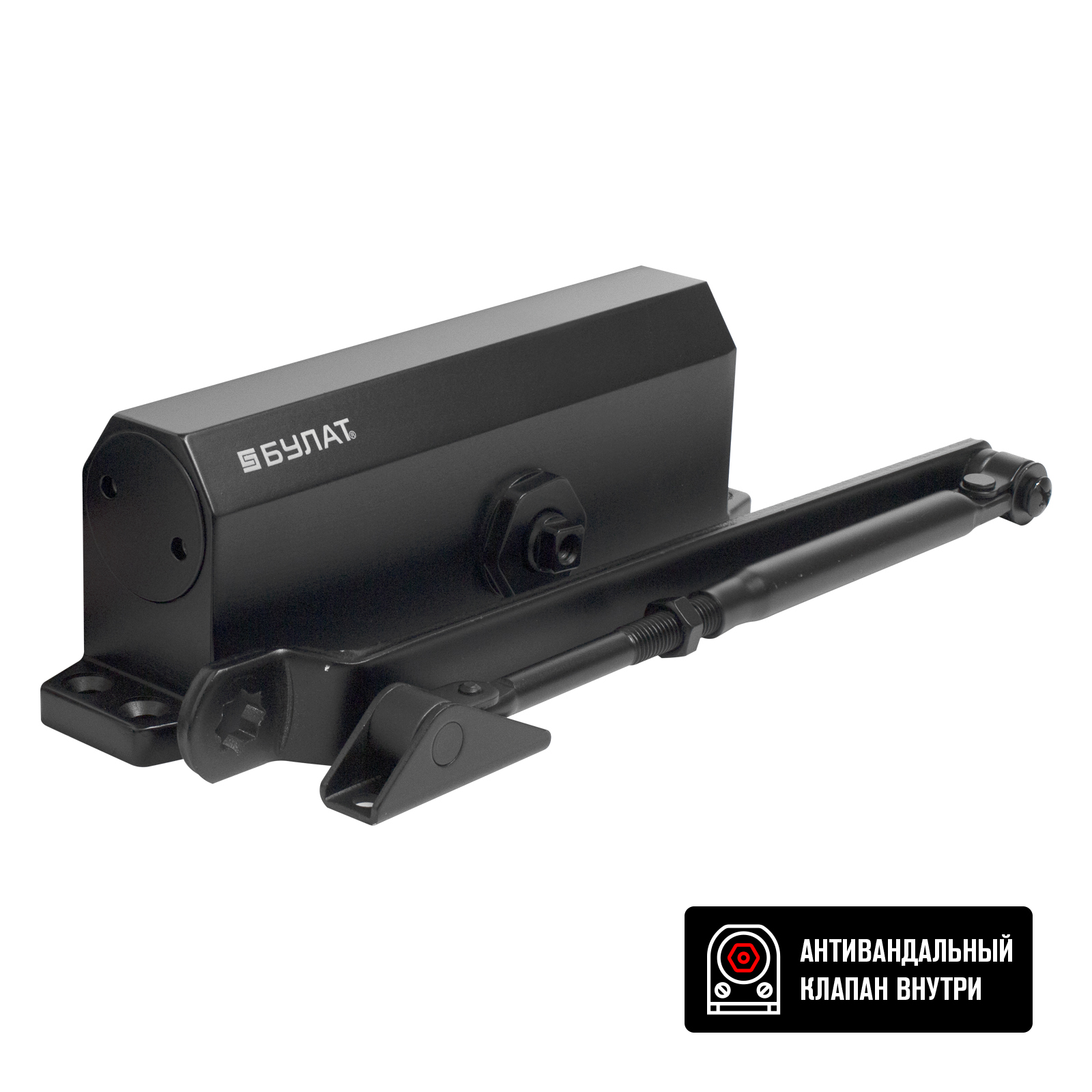Доводчик дверной БУЛАТ ARCTIC ДД 504/5 A-B (80-150 кг) черный