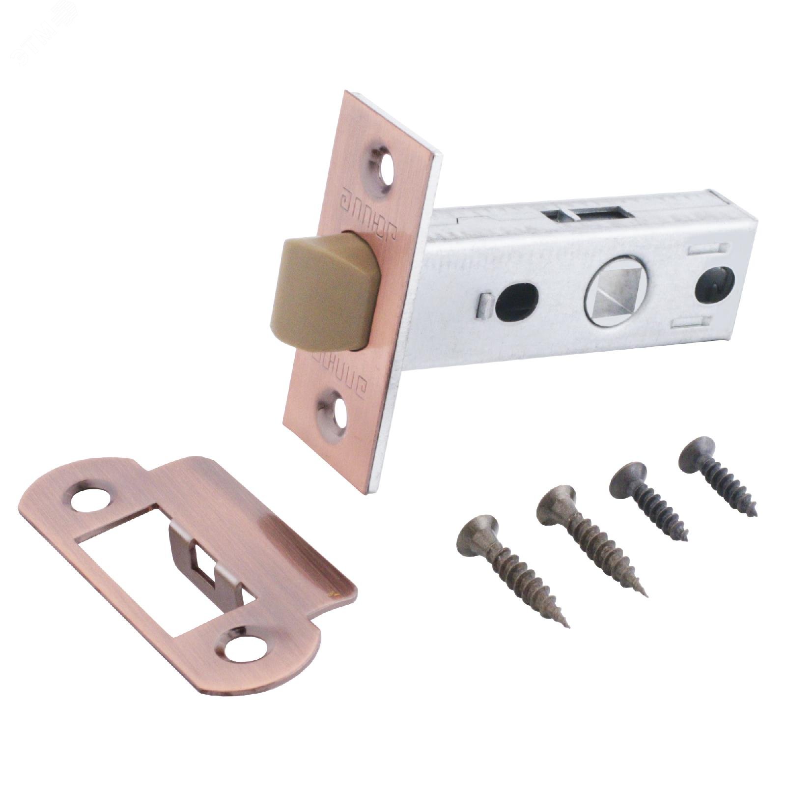 Изображение товара Защелка врезная универсальная АЛЛЮР АРТ L45-8-P AC старая медь