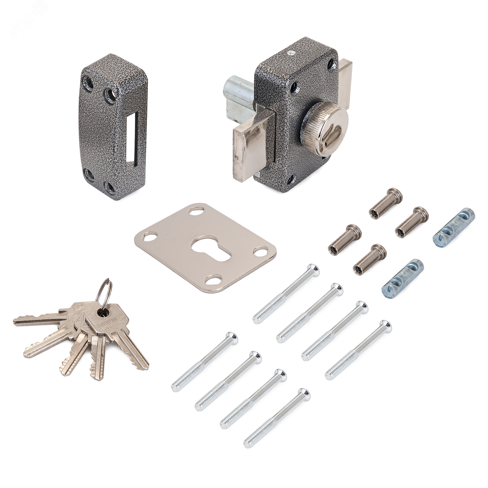 Изображение товара Замок накладной цилиндровый для деревянных дверей, АЛЛЮР ЗН6А (шт)