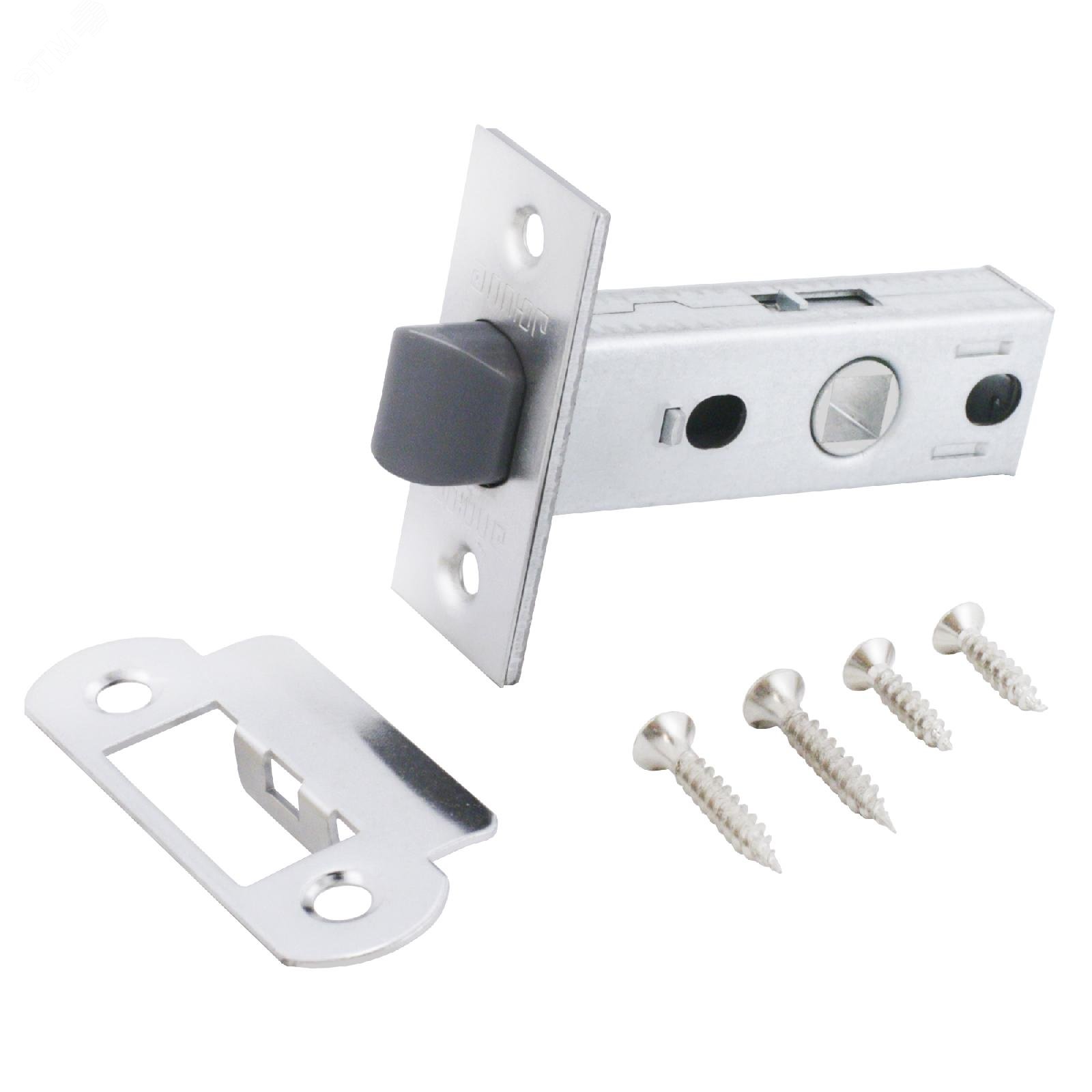 Изображение товара Защелка врезная универсальная без ручек для деревянных межкомнатных дверей, АЛЛЮР АРТ L45-8-P CP хром (шт)