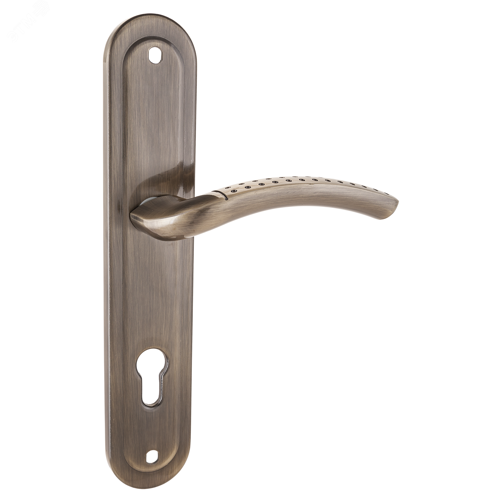 Изображение товара Ручка на планке под замок и цилиндровый механизм АЛЛЮР 132-1 85мм бронзовая комплект