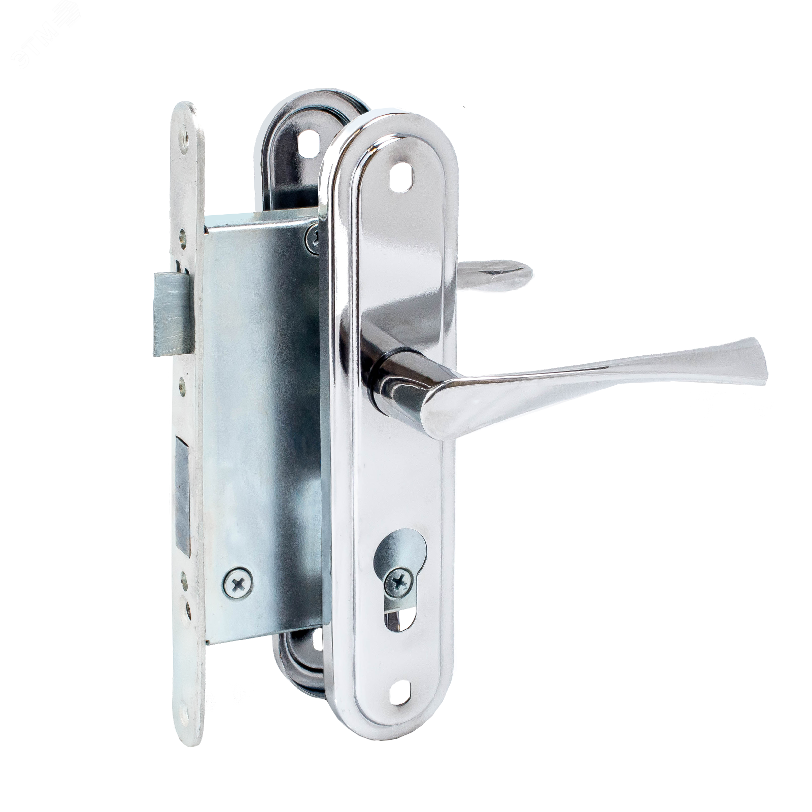 Изображение товара Врезной цилиндровый замок с ручками для деревянных дверей Россия