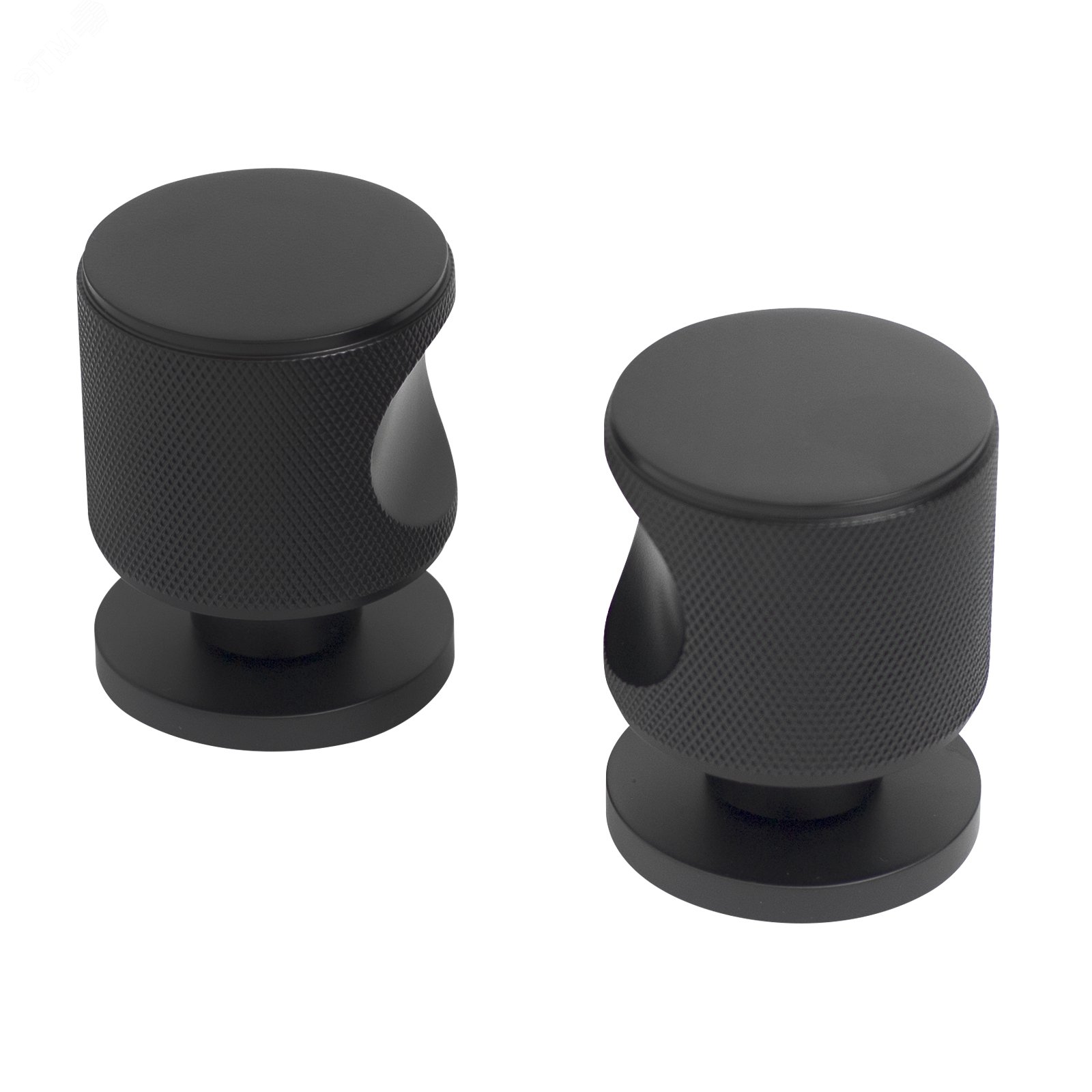 Изображение товара ALLUR MAXIMA BL — комплект дверных ручек, матовый черный, 95 мм квадрат, 34–45 мм