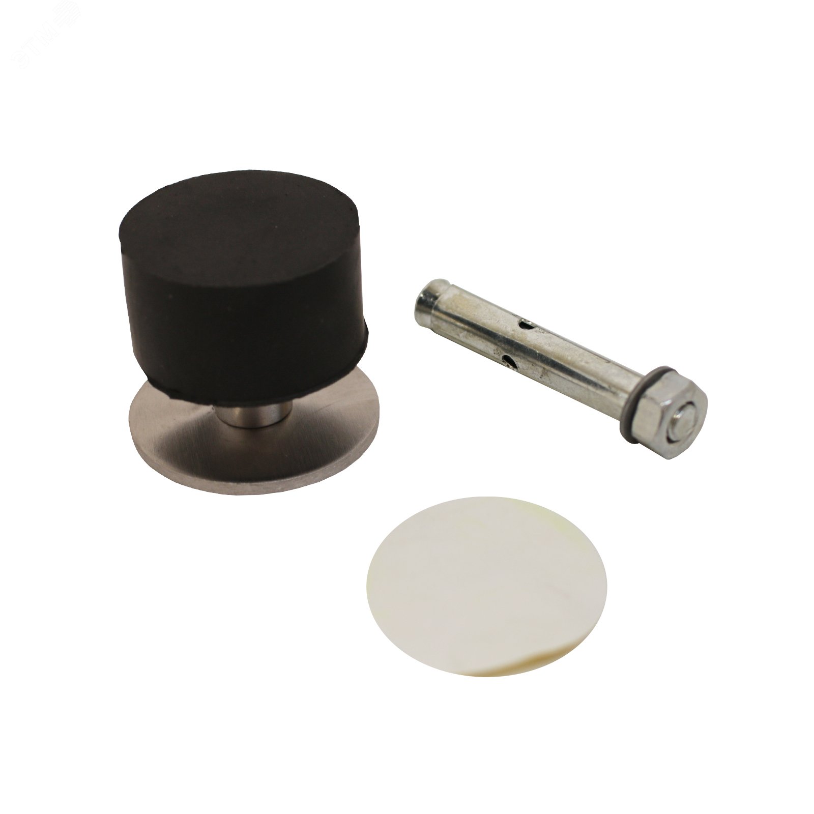 Изображение товара Ограничитель дверной напольный из нержавеющей стали с резиновой накладкой