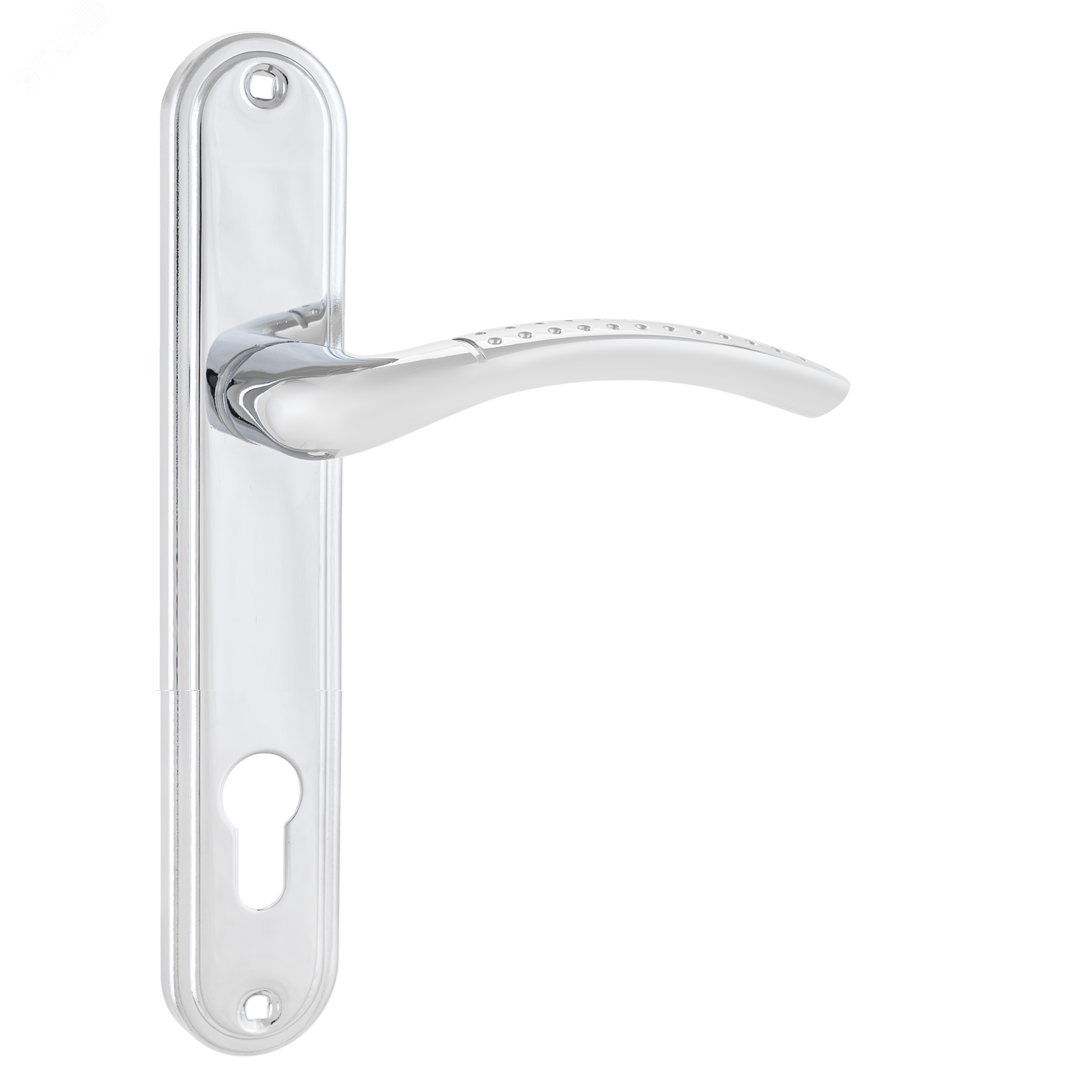 Изображение товара Ручка на планке под замок и цилиндровый механизм (комплект), АЛЛЮР 132-1 85мм CP хром (шт)