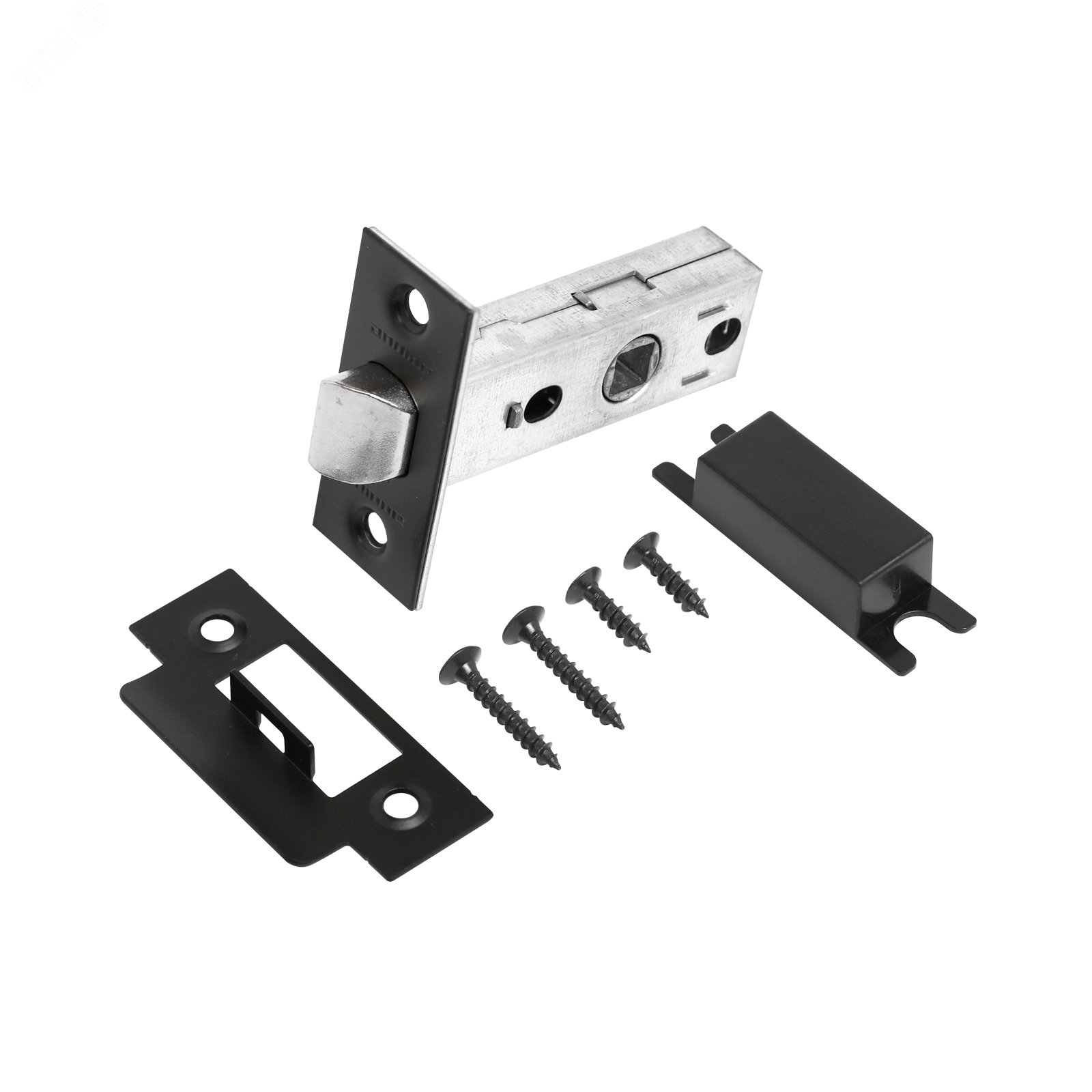 Изображение товара Защёлка АЛЛЮР АРТ L45-8 BL матовый черный надежная дверная фурнитура