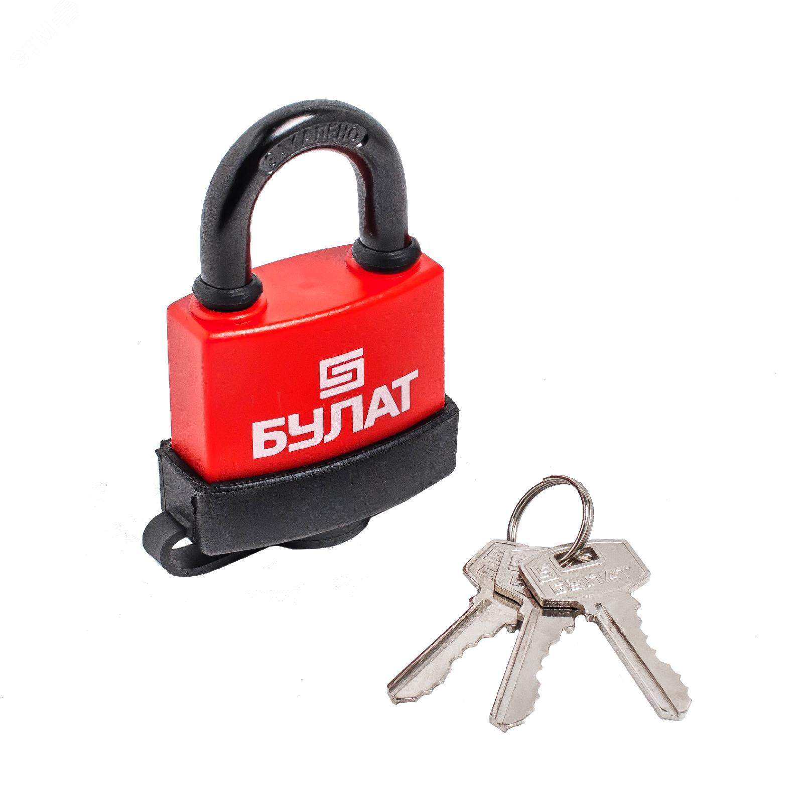 Изображение товара Навесной всепогодный замок БУЛАТ ВС 1-П53 ПЛ красный 53х45х25 мм