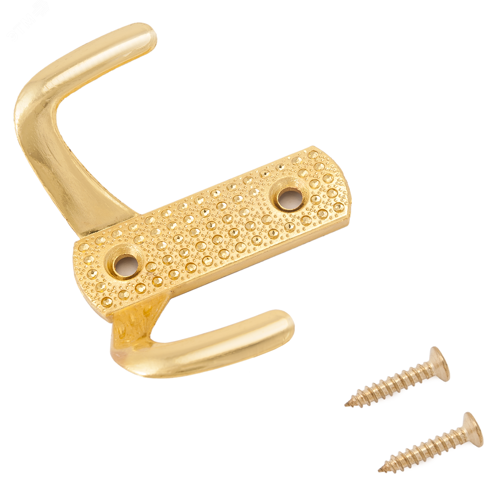 Изображение товара Крючок-вешалка двухрожковый, СТАНДАРТ 011 B GP золото (латунь) (шт)